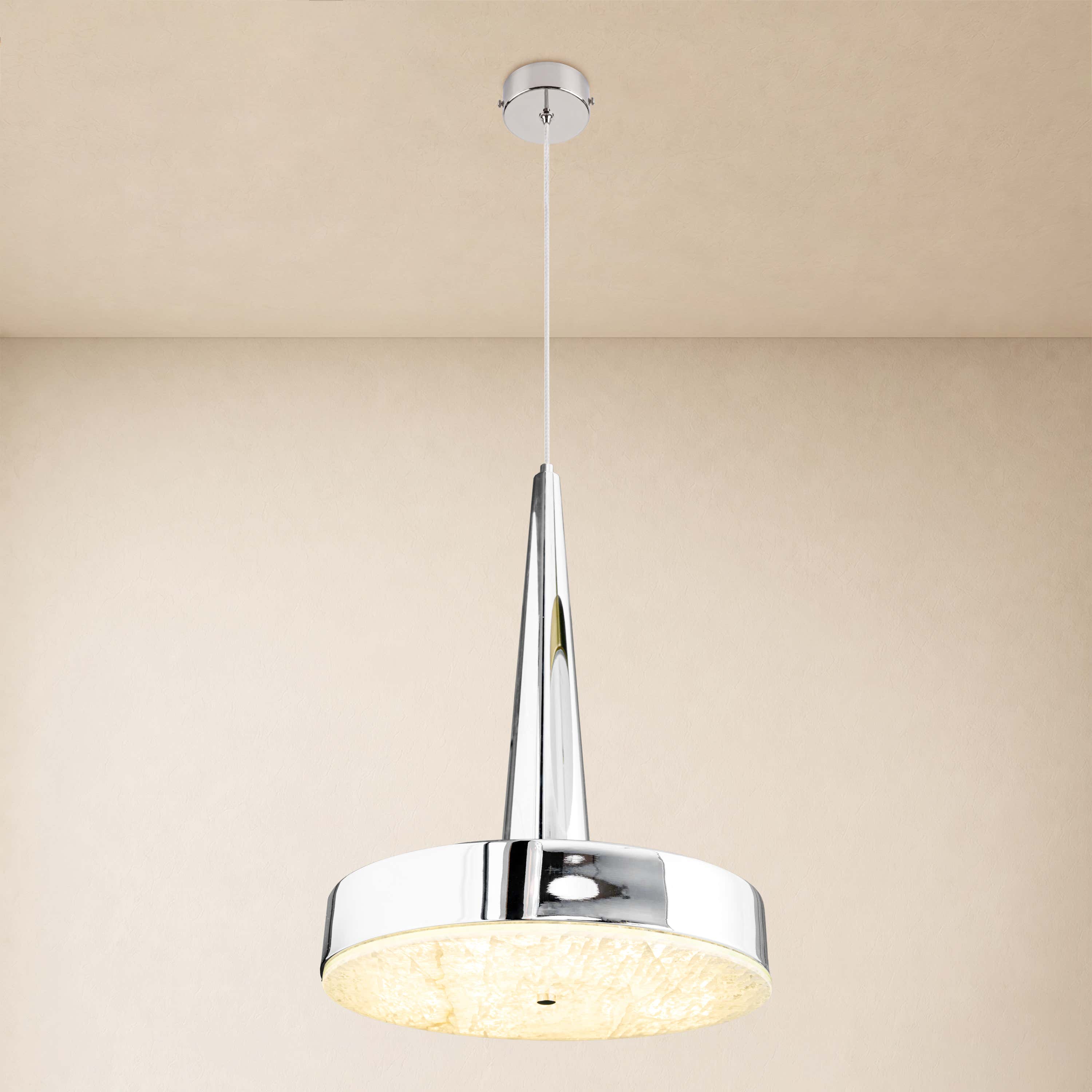 Pietra Lume White Marble Cone Pendant 14"D