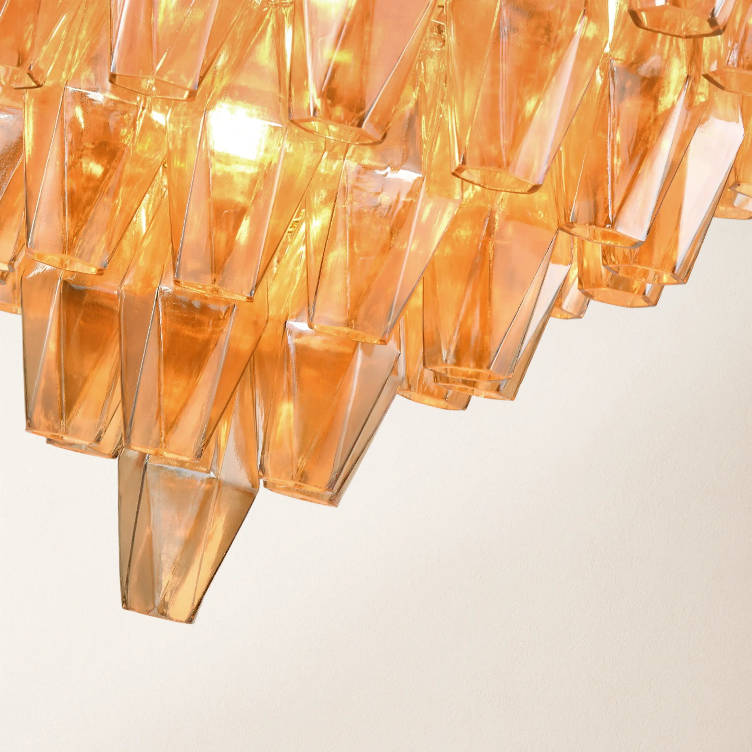 Celestial Drop Round Crystal Glass Chandelier 36"D