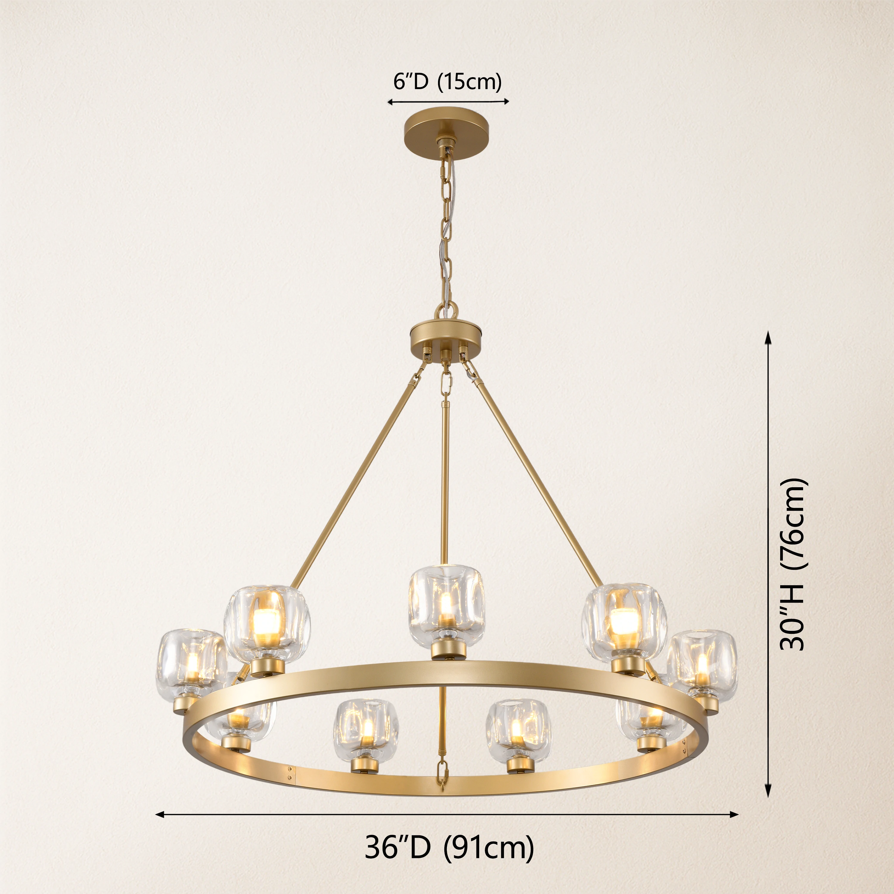 Vellum Round Chandelier 91cm D