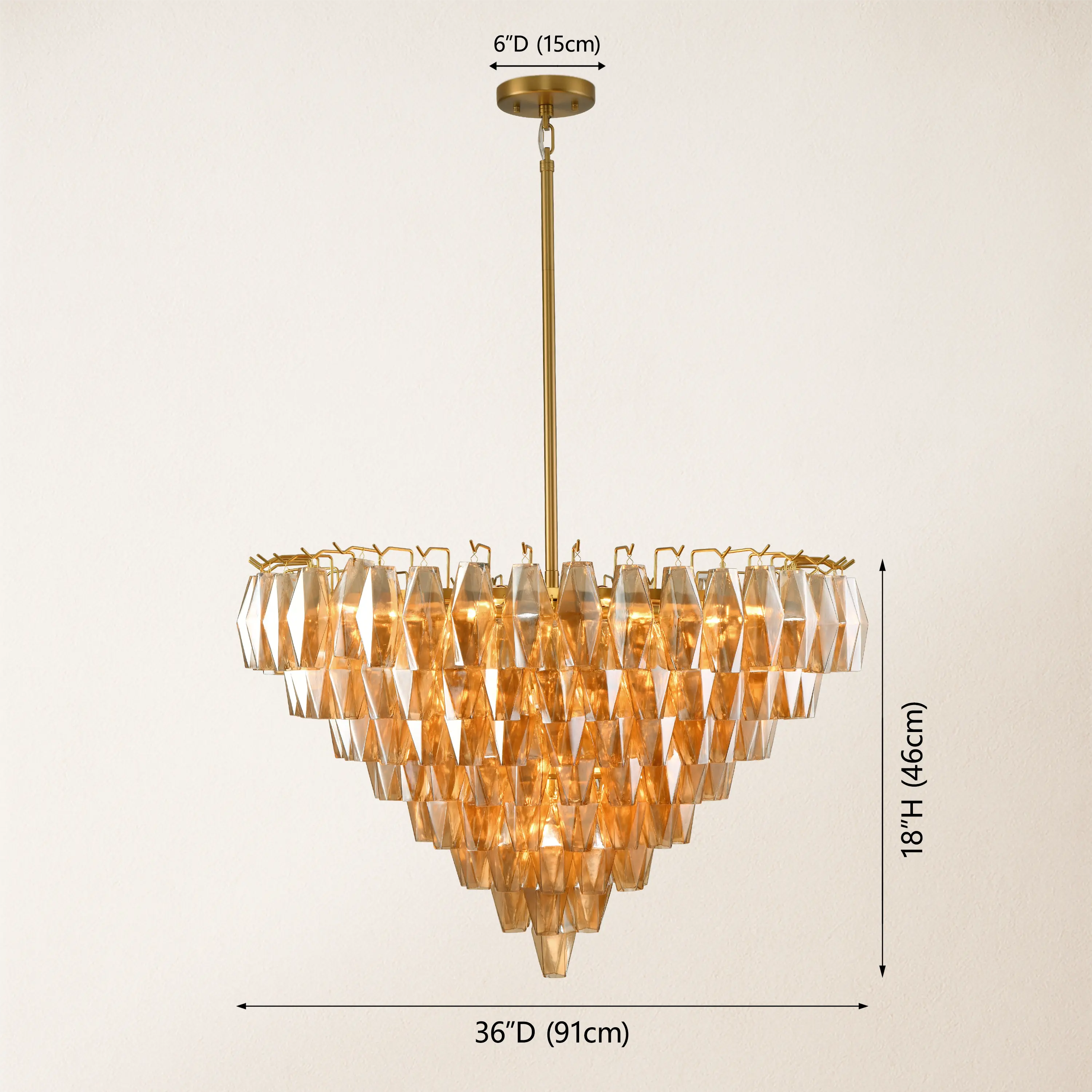 Celestial Drop Glass Crystal Glass Chandelier 91cm