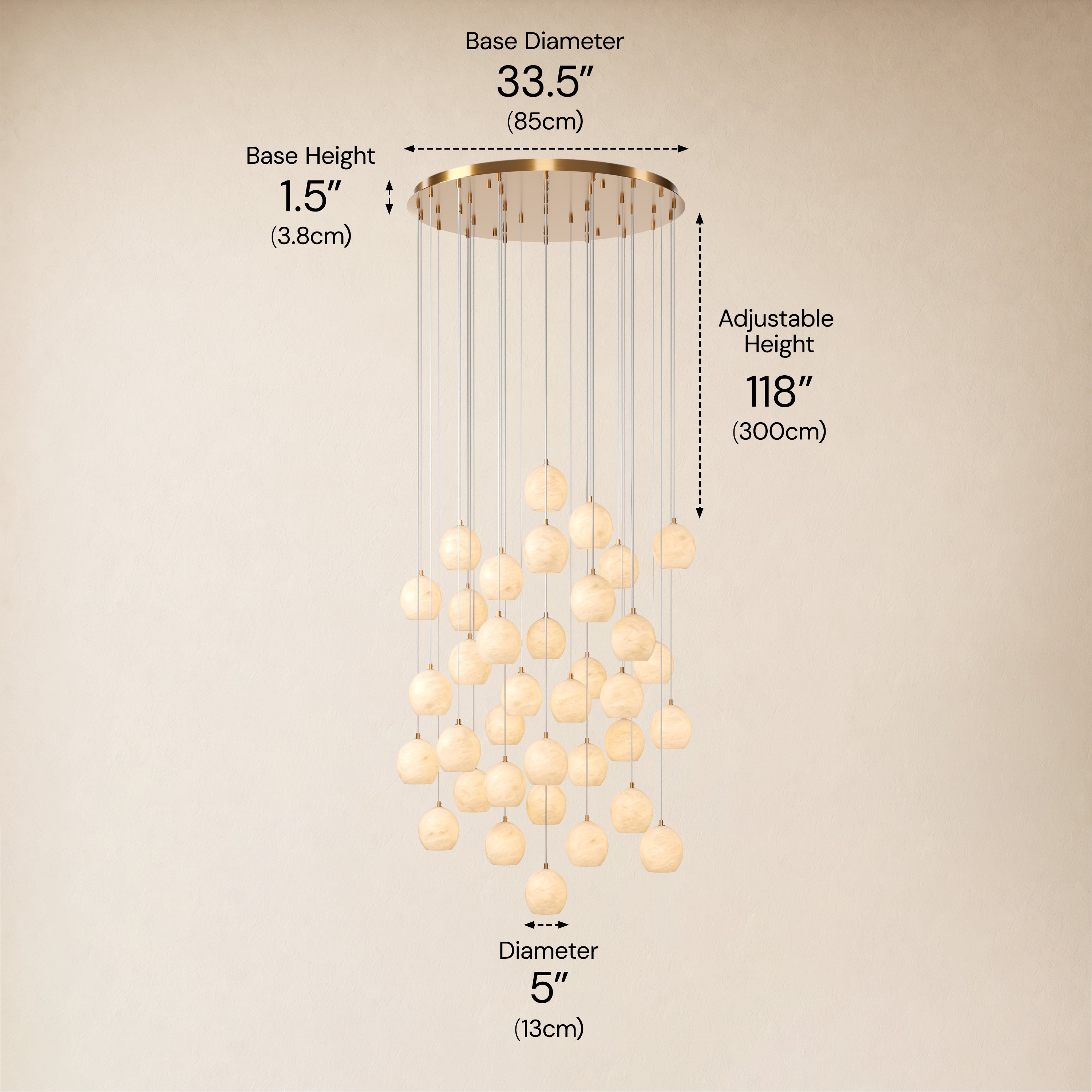Quorvyn Resin Globe Round Chandelier