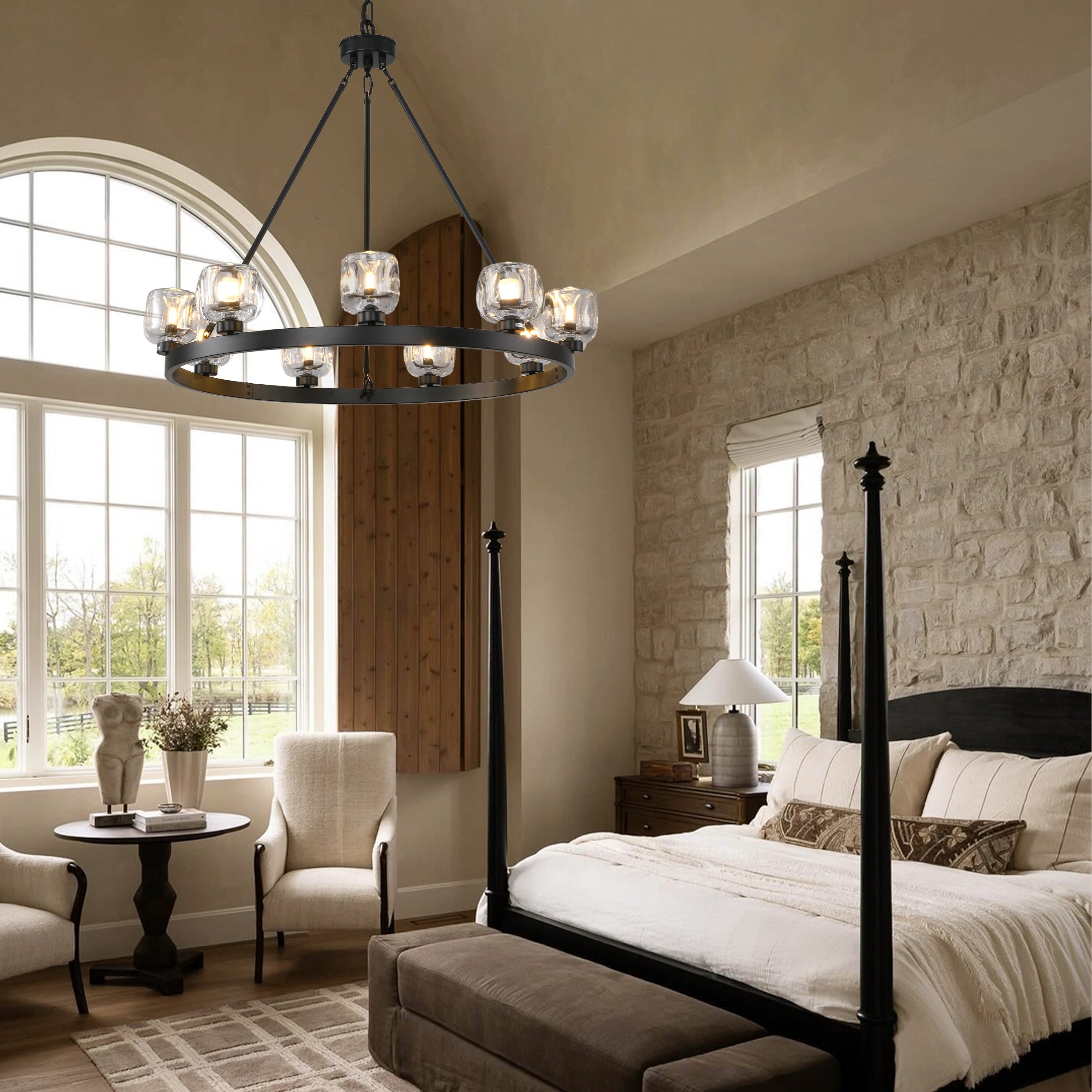 Vellum Round Chandelier 91cm D
