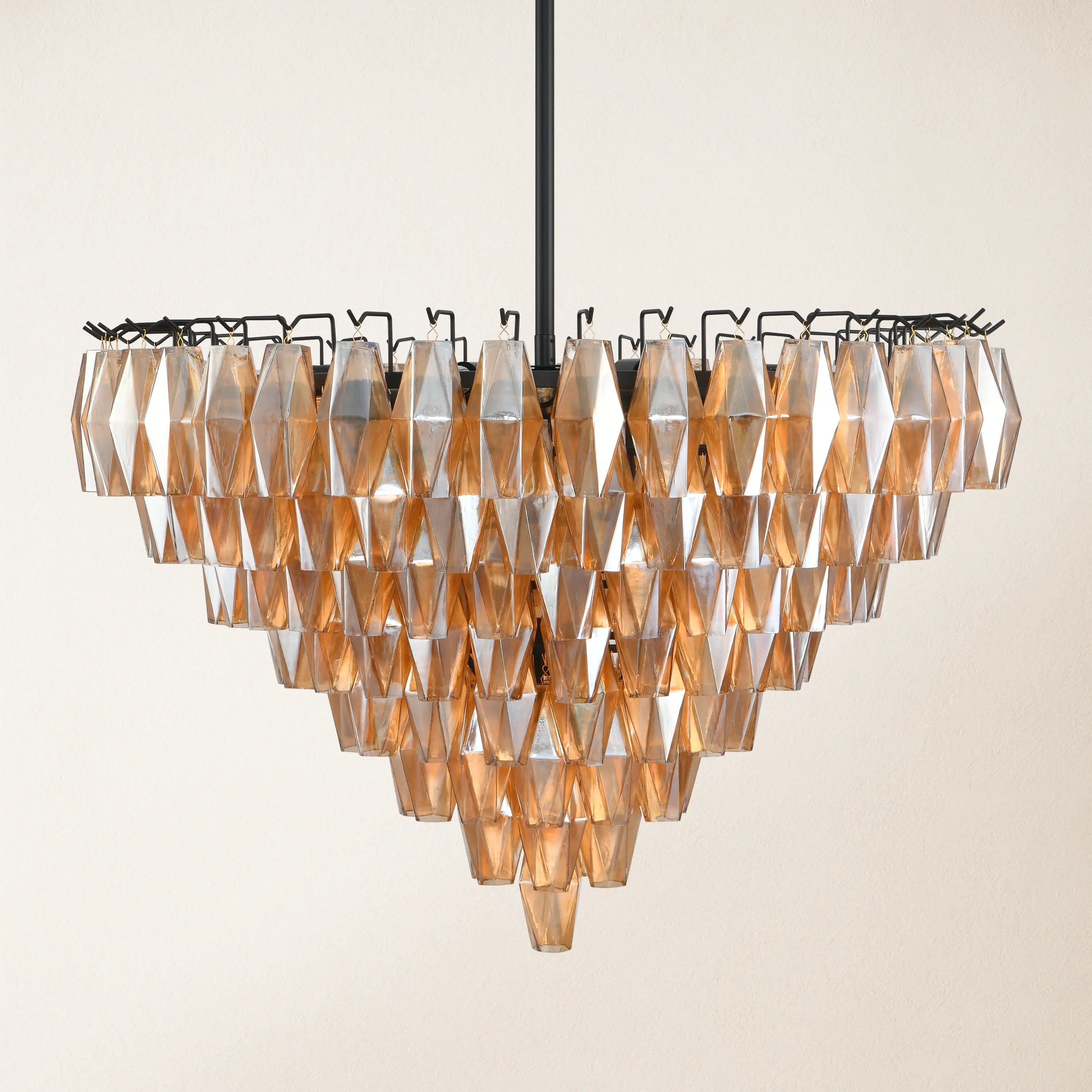 Celestial Drop Glass Crystal Glass Chandelier 91cm