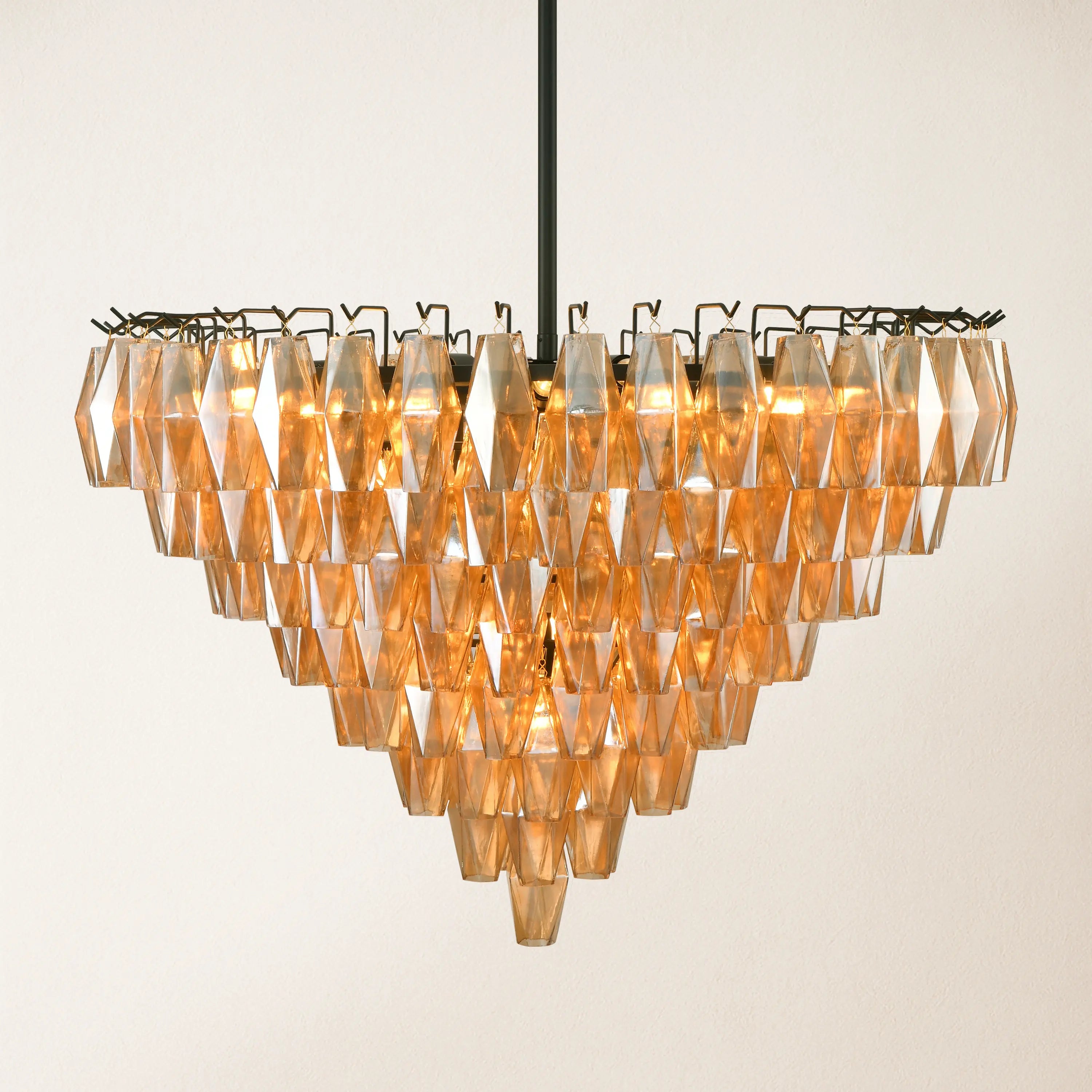 Celestial Drop Glass Crystal Glass Chandelier 91cm