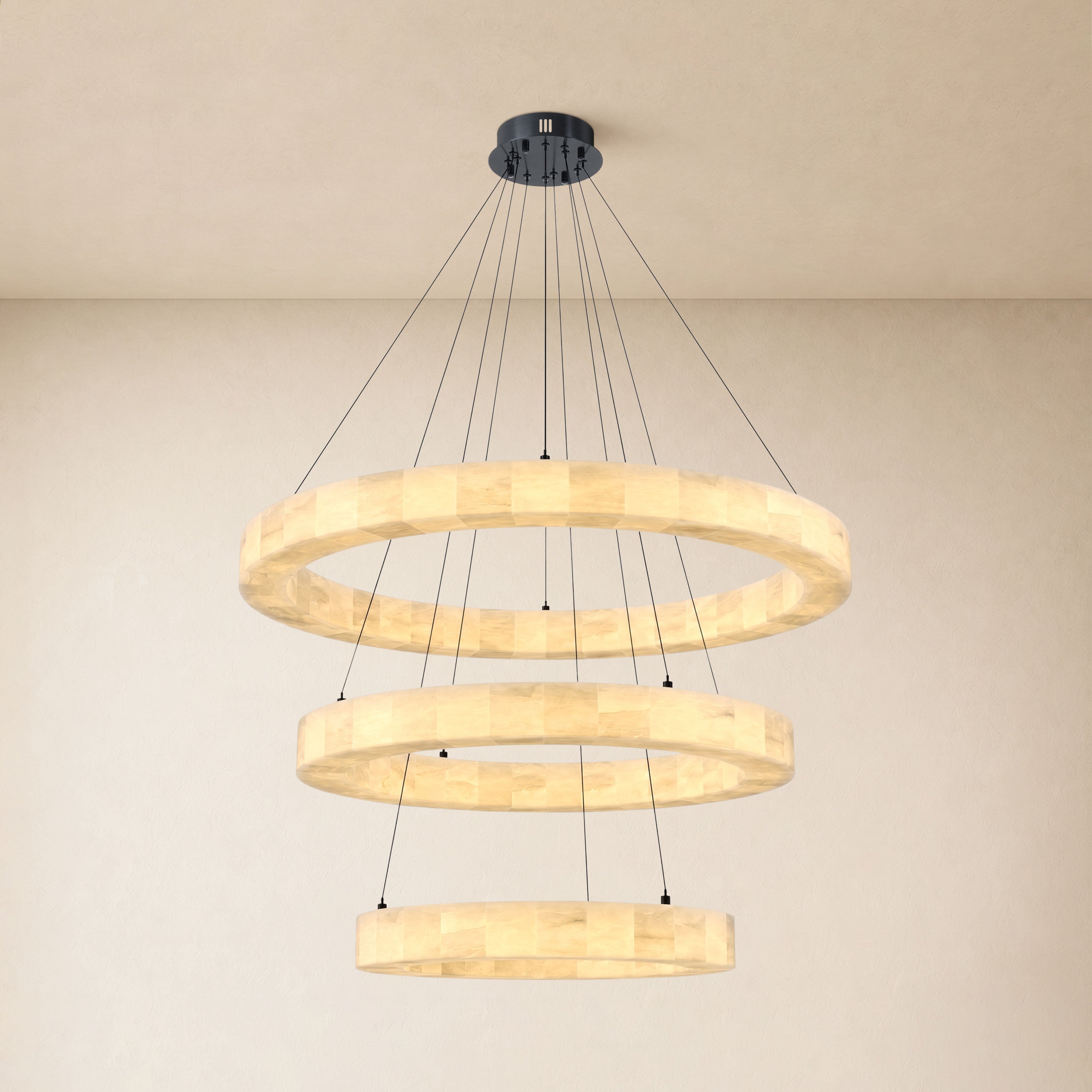 Soluna Alabaster 3 Tiered Custom Round Chandelier
