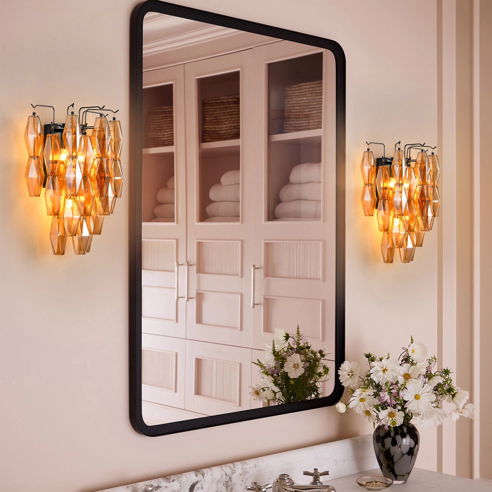 Celestial Drop Glass Wall Sconce 50cm H