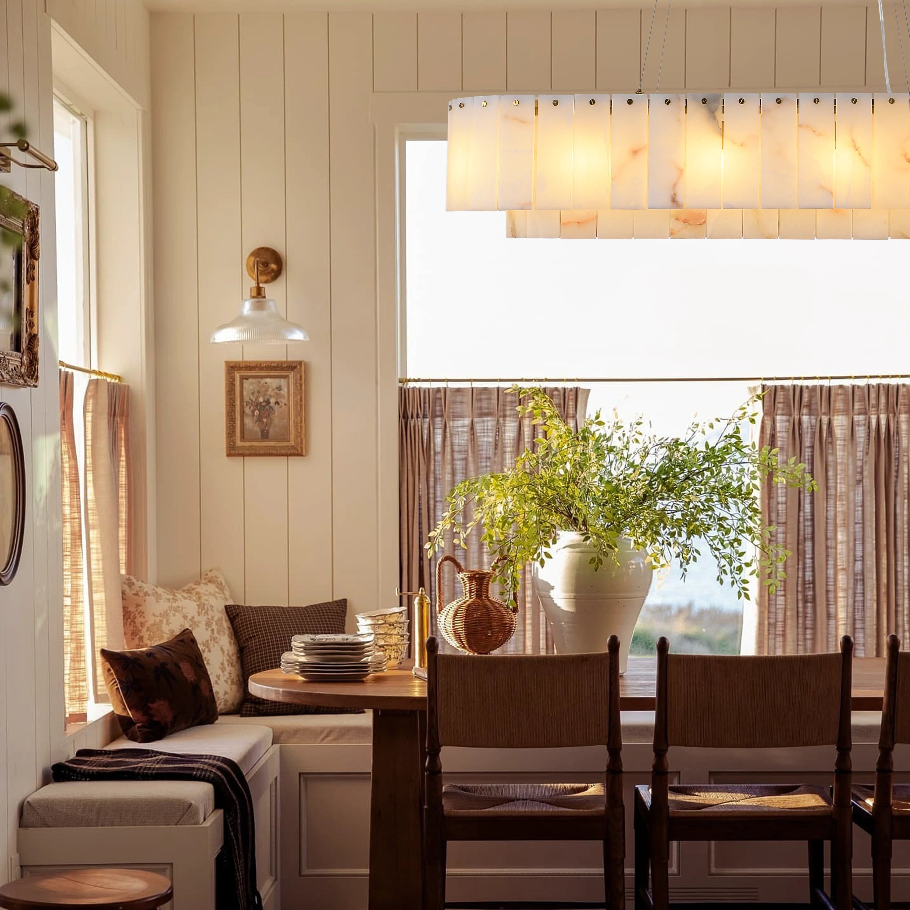 Sawyer Alabaster Oval Chandelier 40"#Finish_Gold