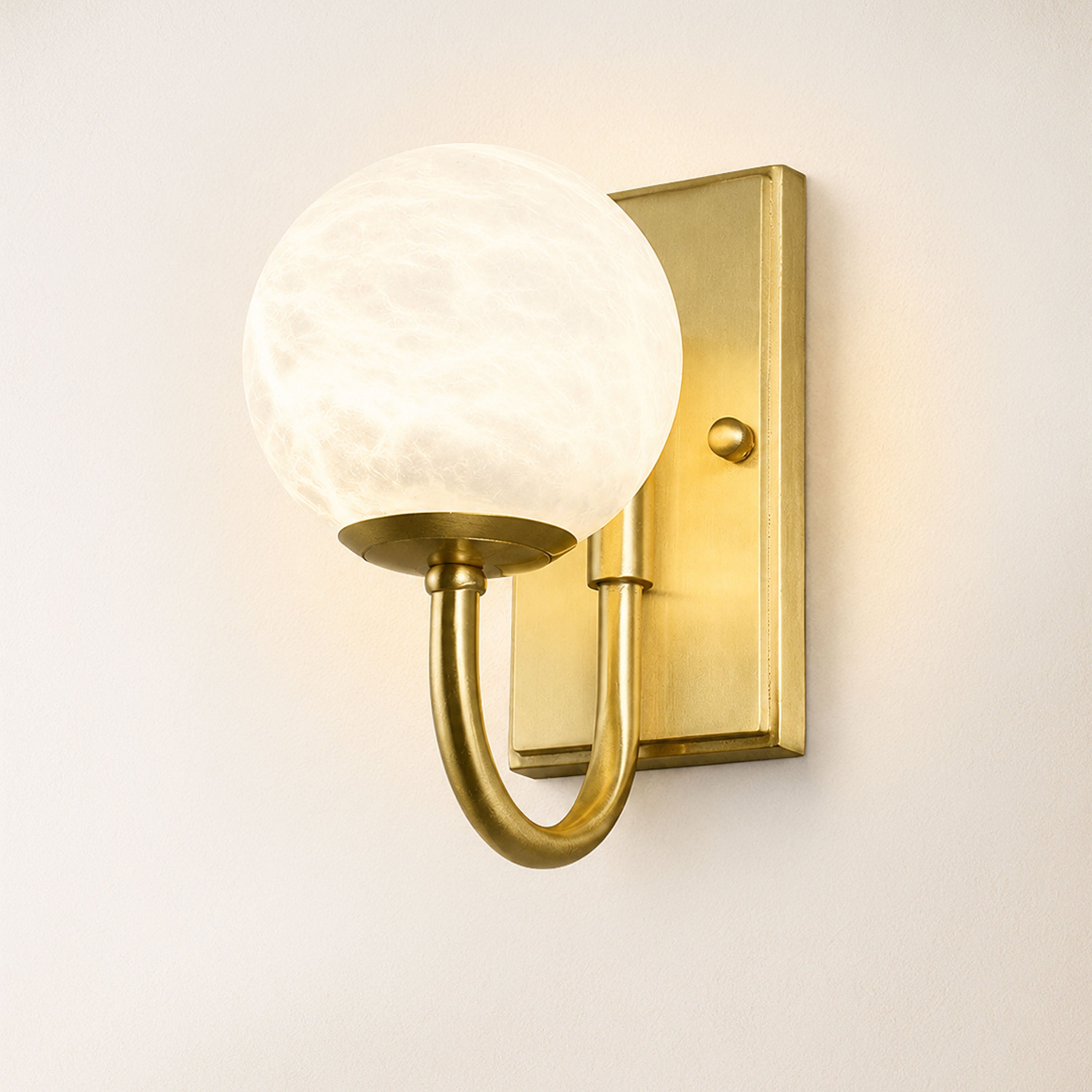 Solara Alabaster Globe Wall Sconce