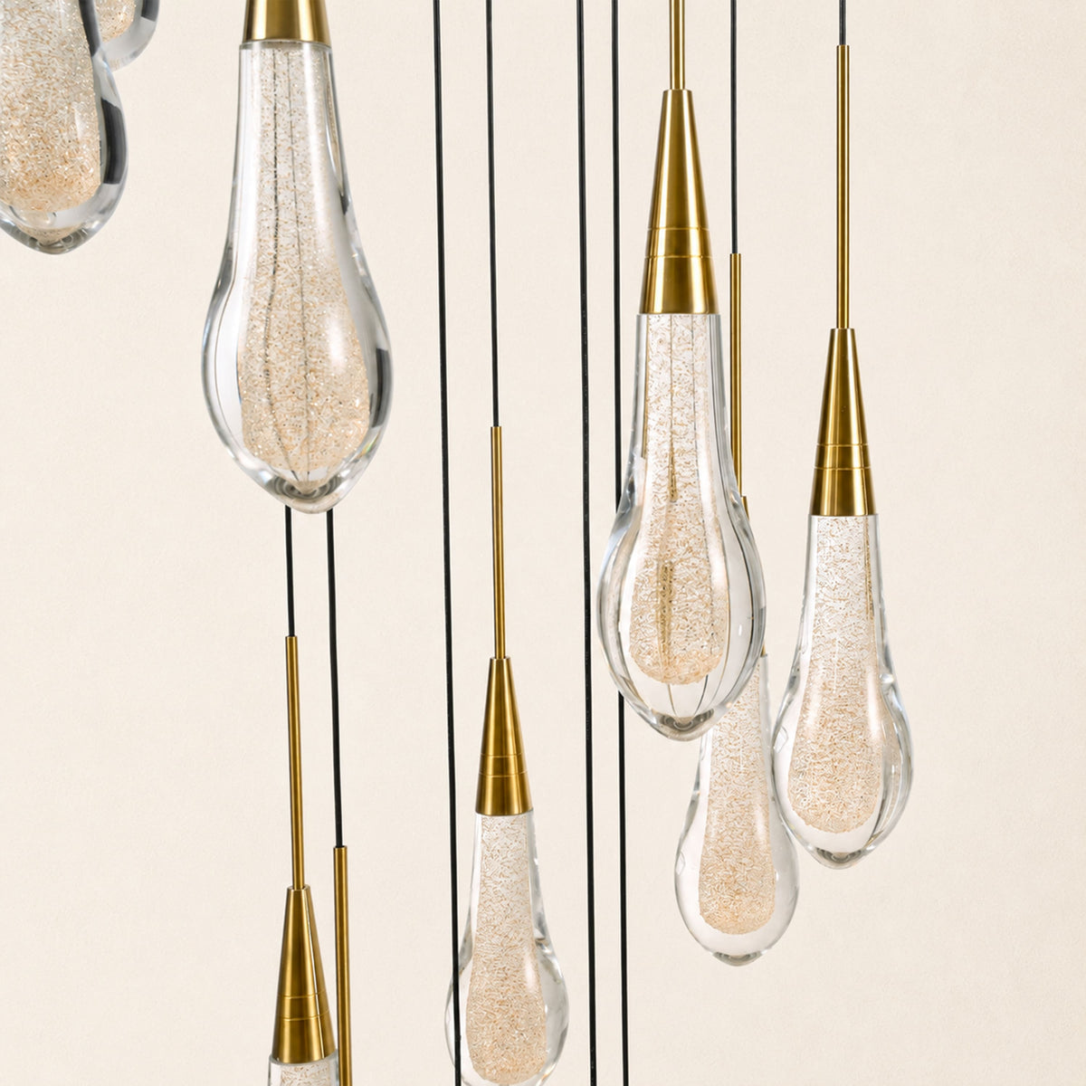 Teardrop Crystal Drop Round Chandelier