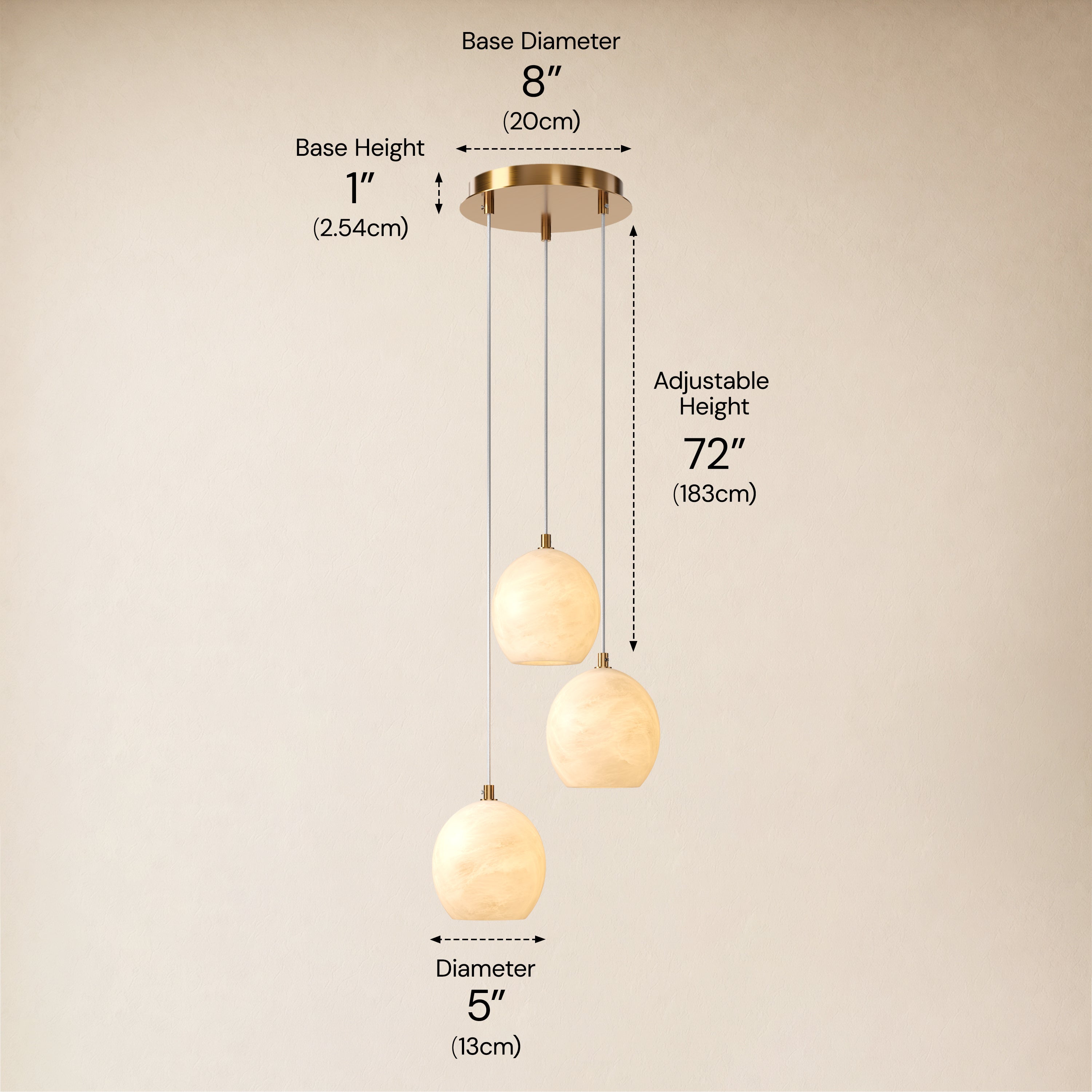 Quorvyn Resin Globe Round Chandelier
