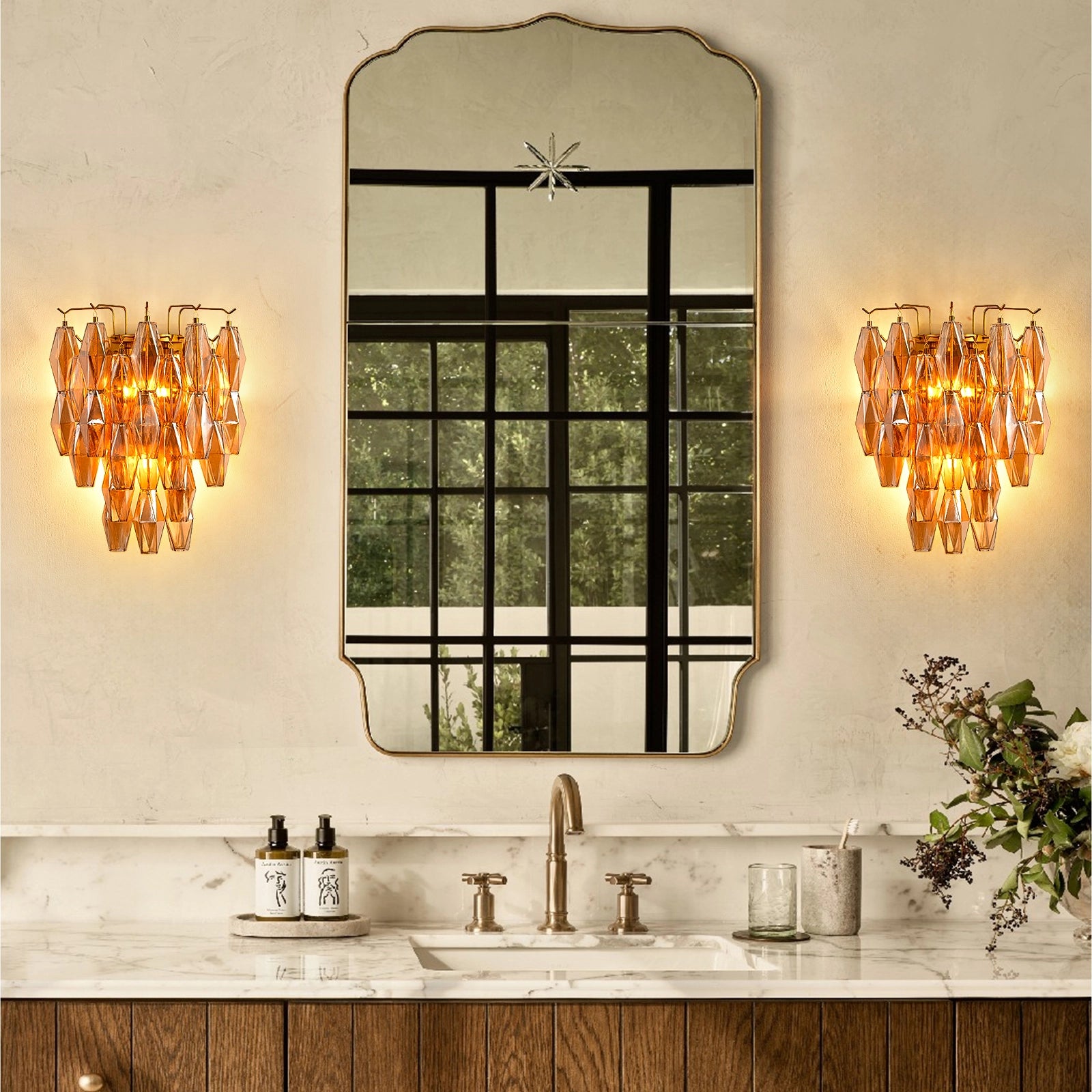 Celestial Drop Glass Wall Sconce 50cm H