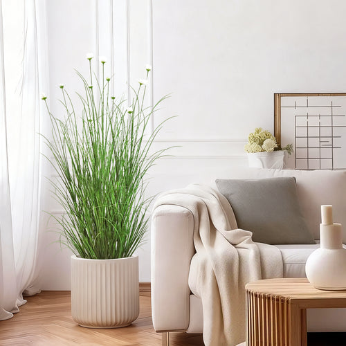 Artificial 11-Head Cosmos with Curved Onion Grass Bonsai 140cm H