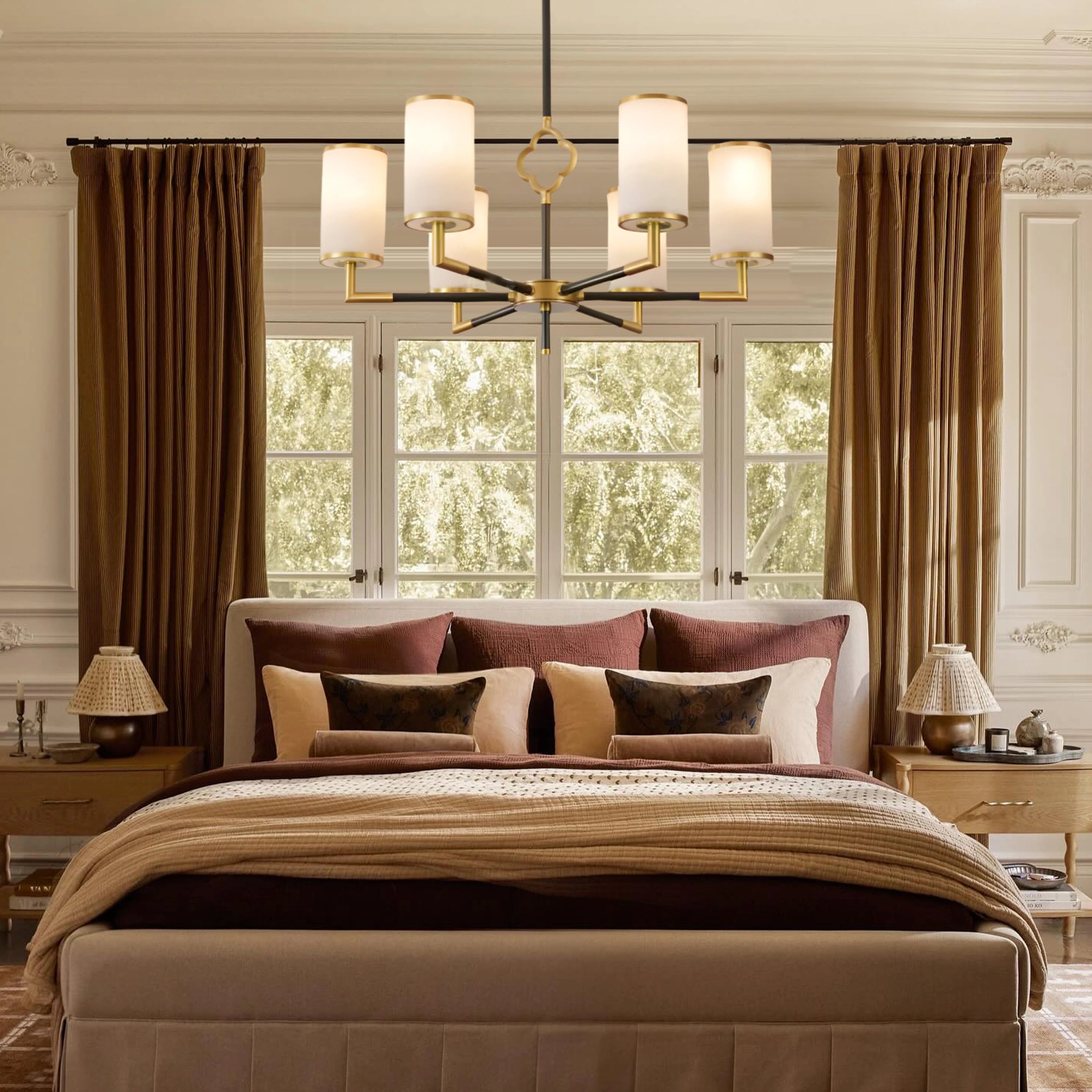 Moral Multi-layer Branda Alabaster Round chandelier 27"D#Finish_Gold