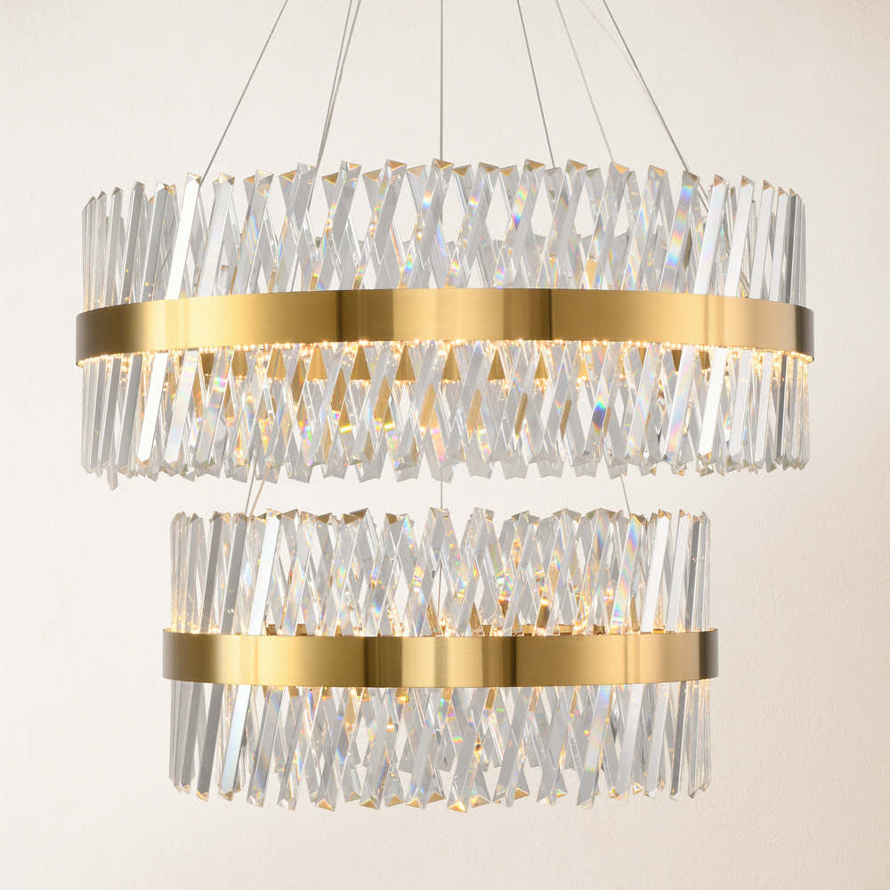 Vetro Prism Crystal 2-Tier Chandelier 80cm L