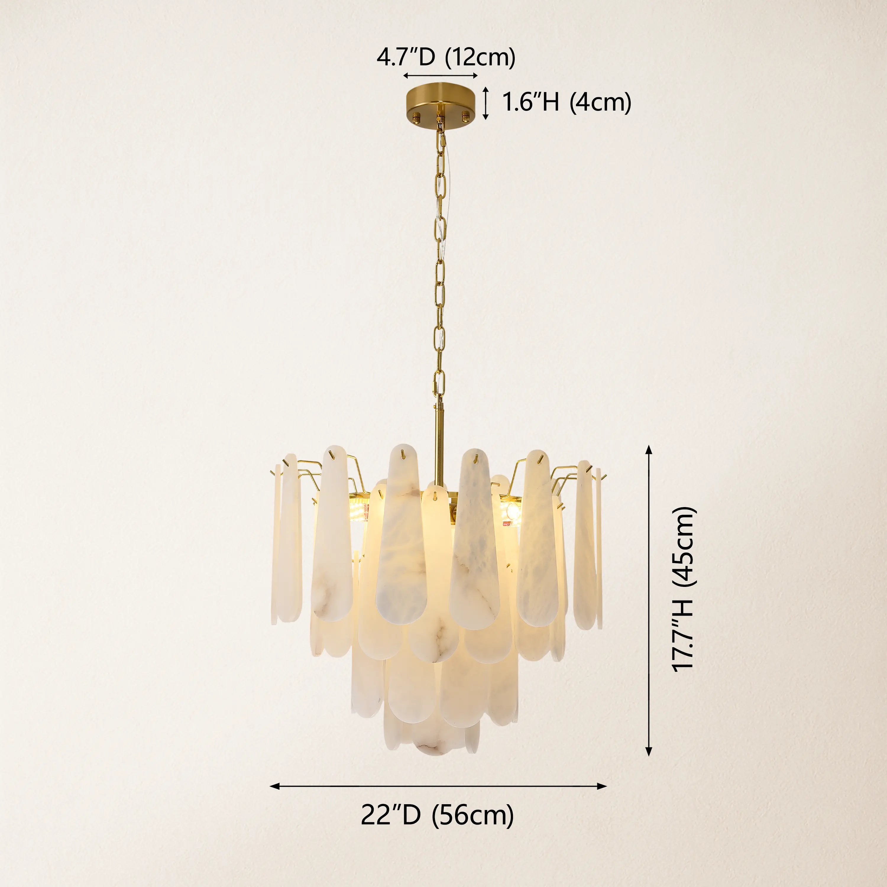 Caldera Alabaster Round Chandelier 55cm
