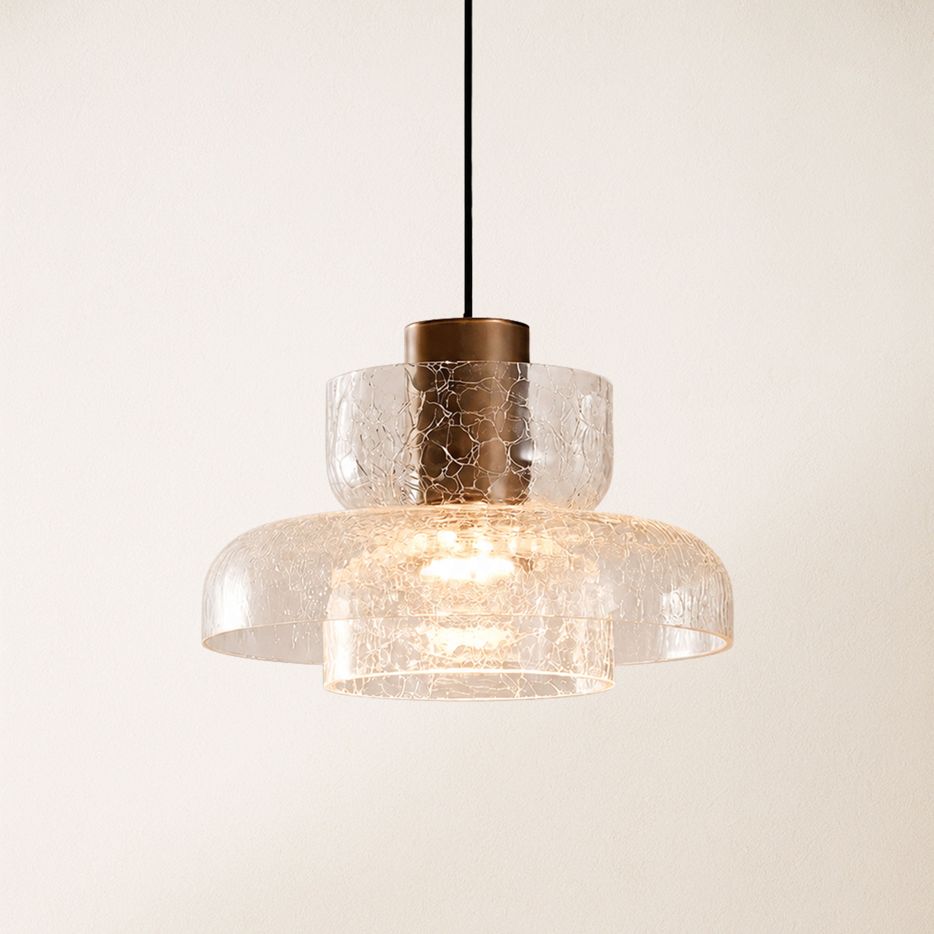 Zendria Crackle Glass Pendant Light