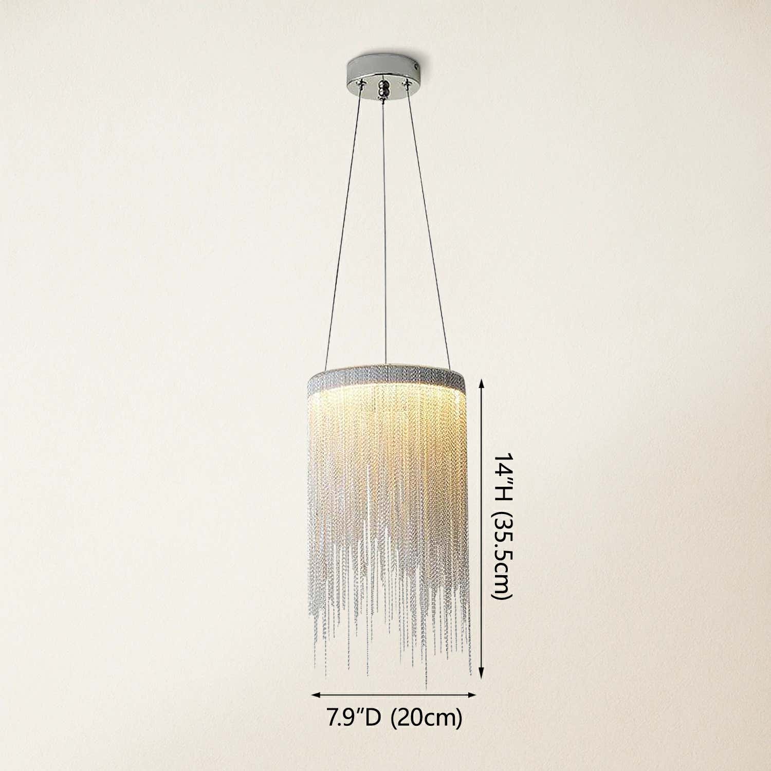 Teresa Cadena Chain Tassel Pendant Light Fixture 20cm W