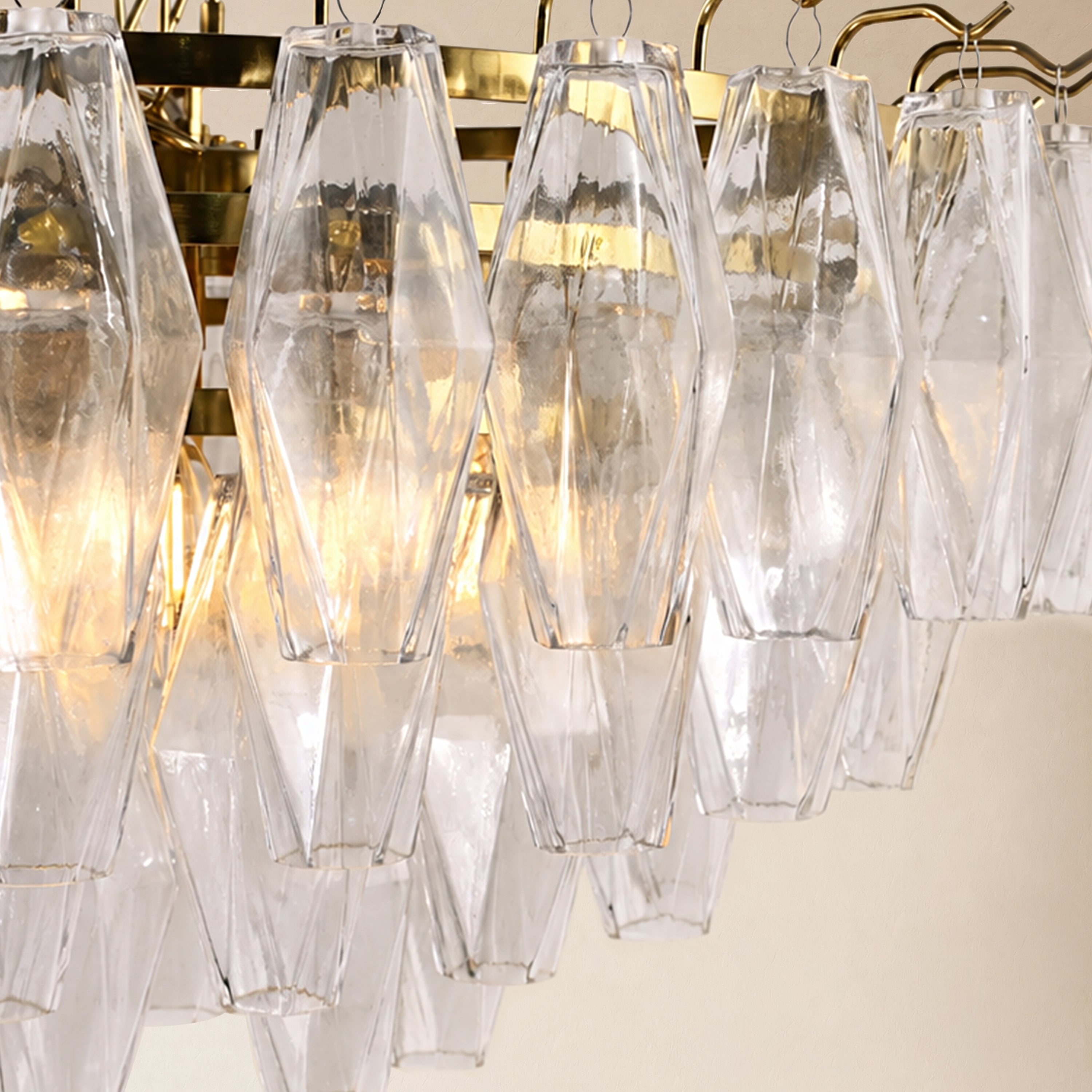 Celestial Drop Glass Round Chandelier 11.8"D