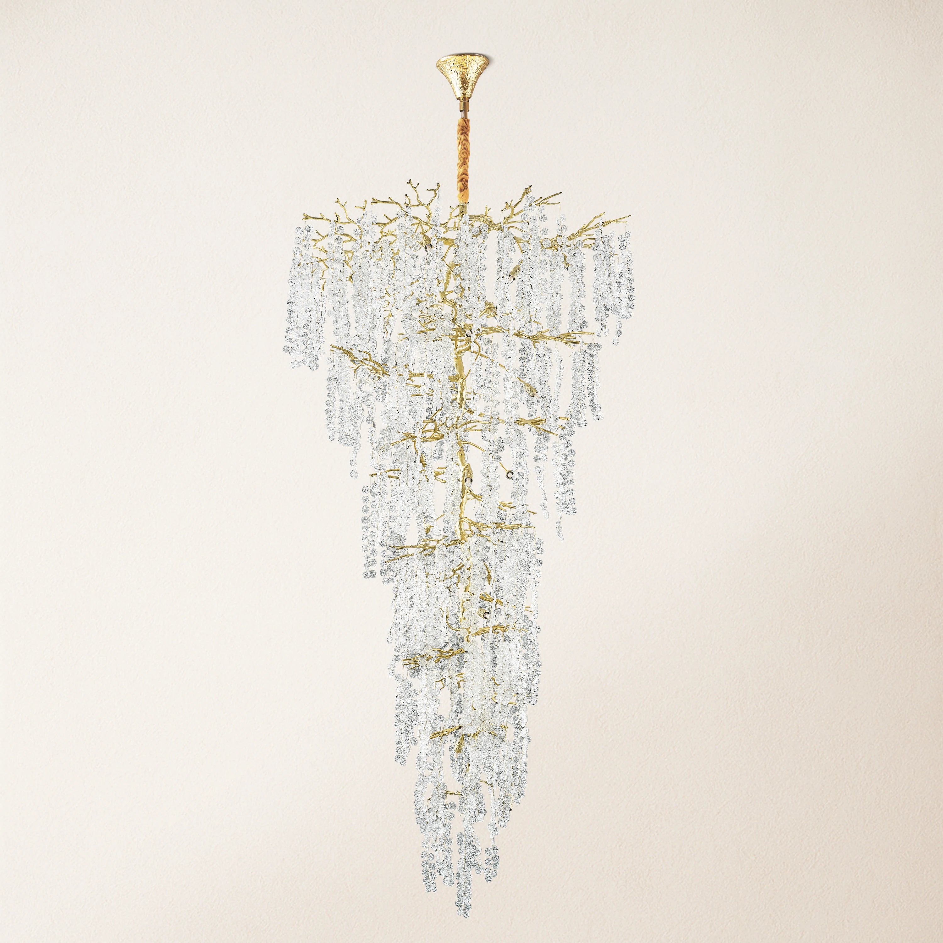 Shiro Noda Crystal Tree Branch Round Chandelier 241cm H