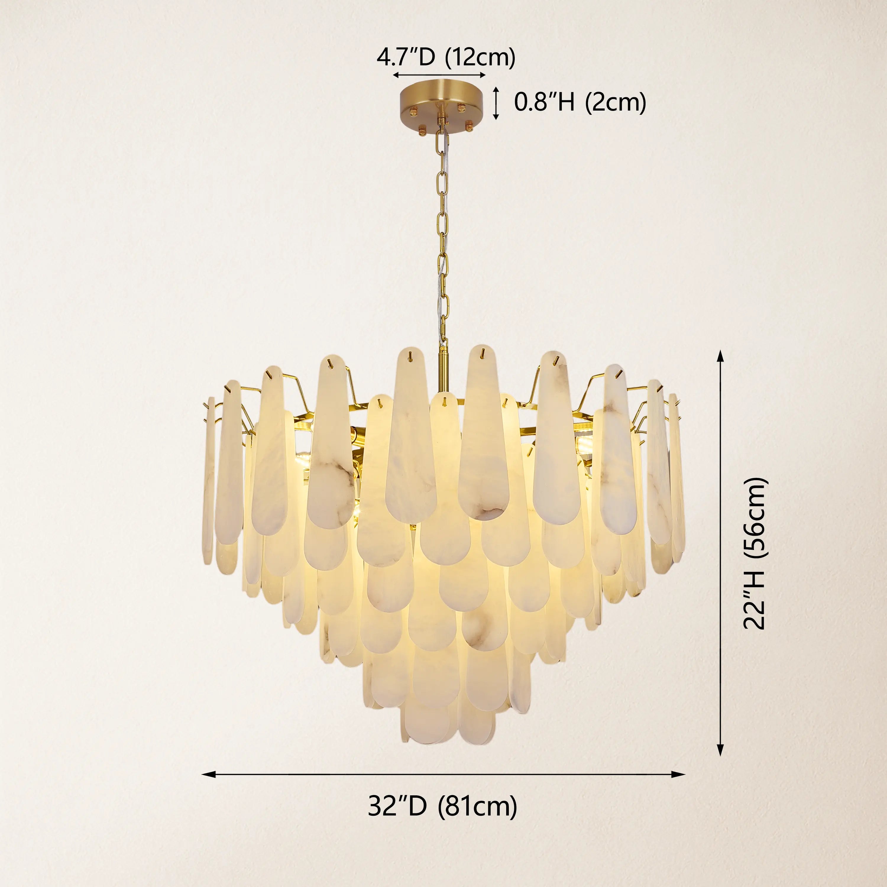 Caldera Alabaster Round Chandelier 80cm