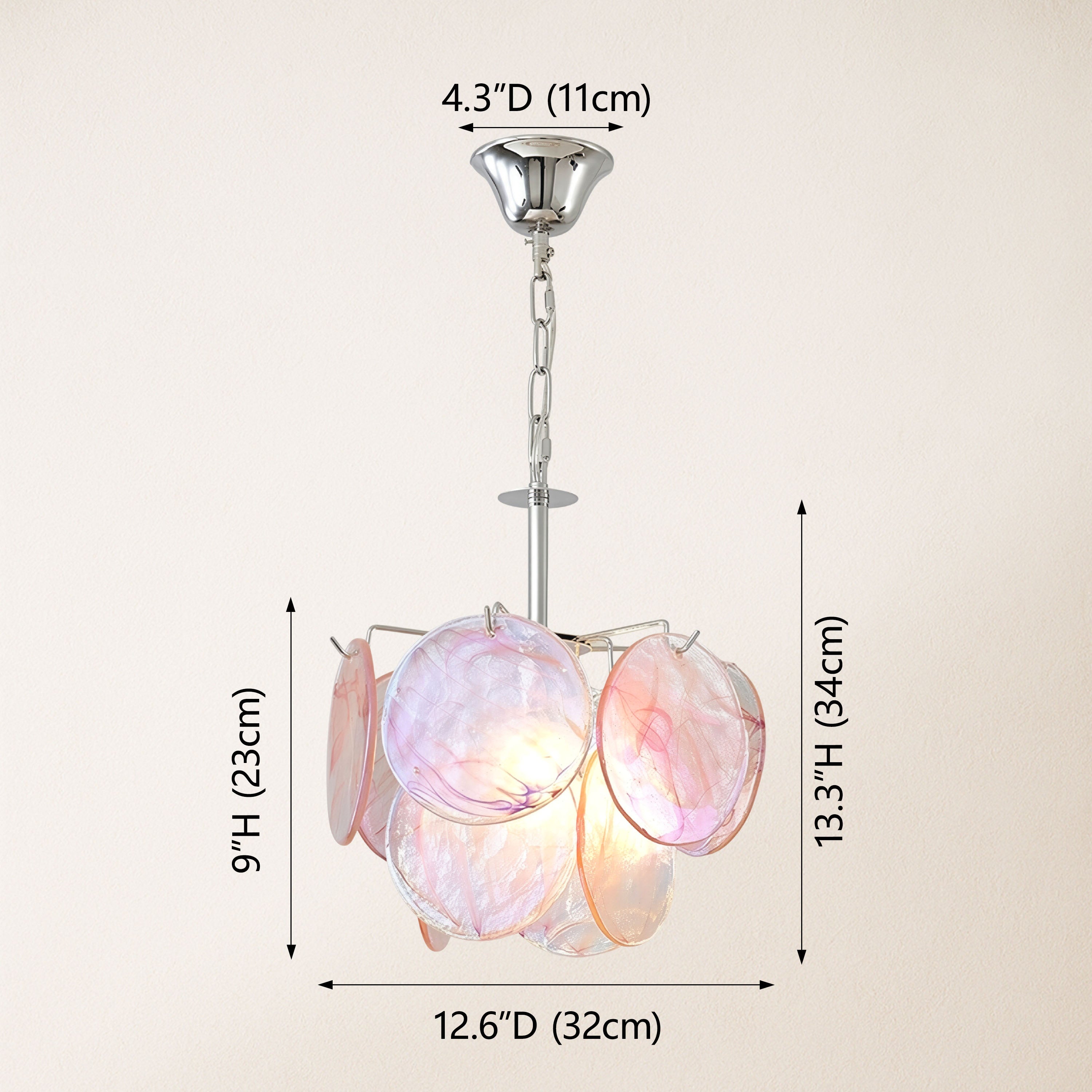 Murello Murano Disc Glass Round Chandelier