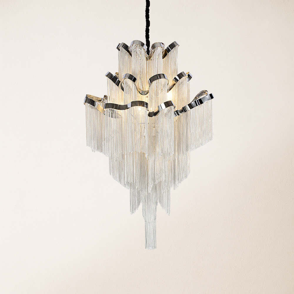 Teresa Cadena Metal Tassel Chandelier 80cm W