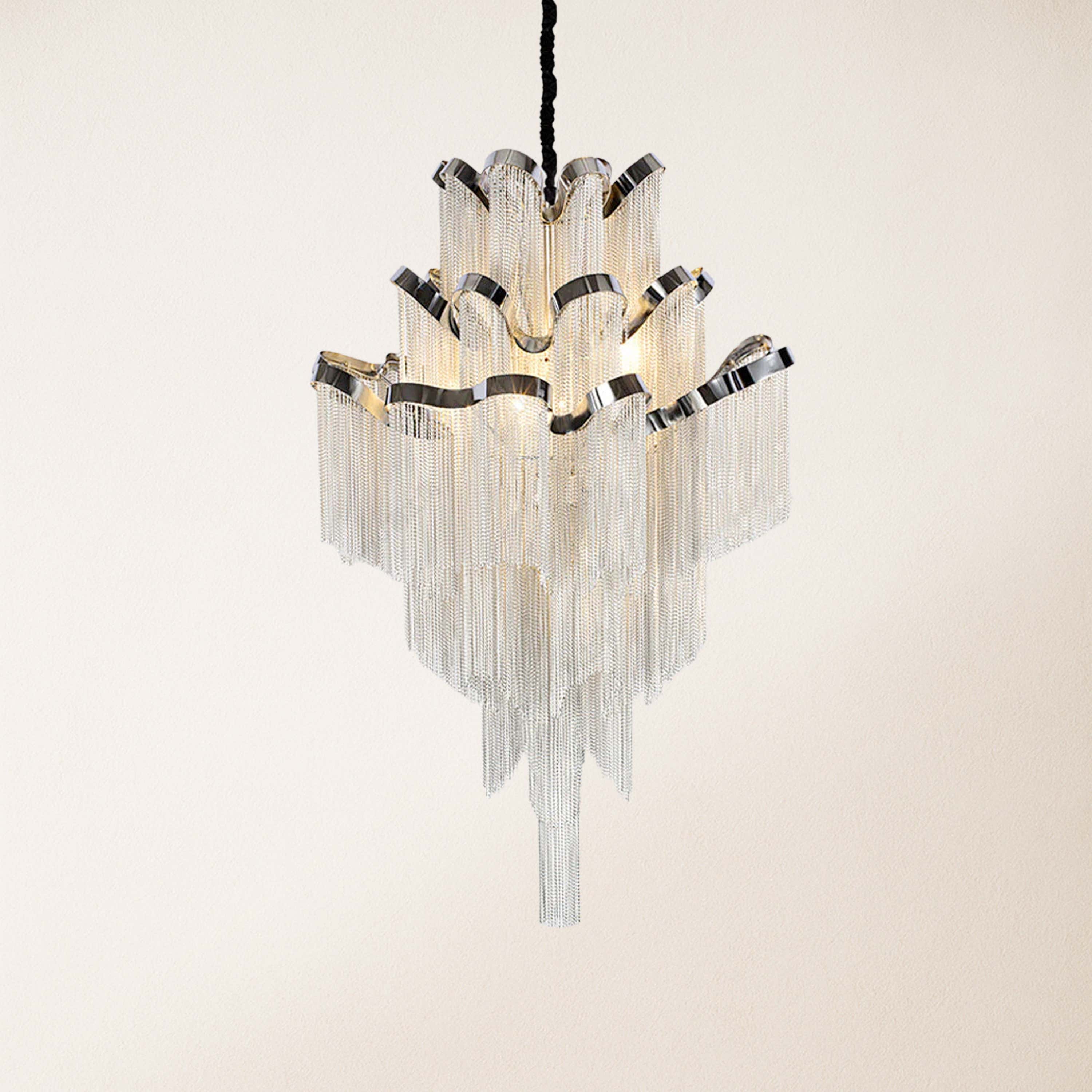 Teresa Cadena Metal Tassel Chandelier 80cm W