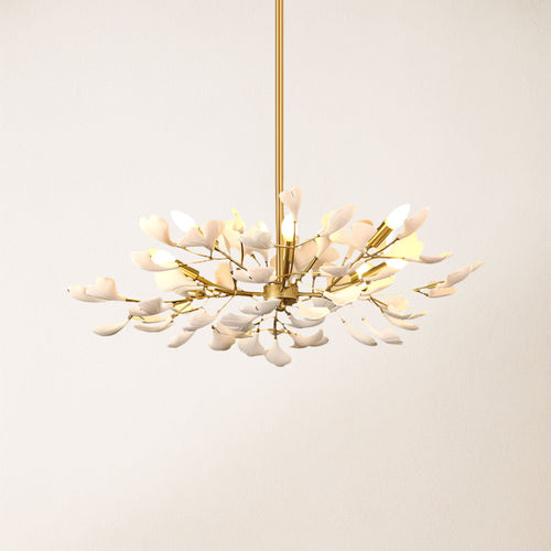Twilight Branches Ceramic Ginkgo Chandelier 85cm D