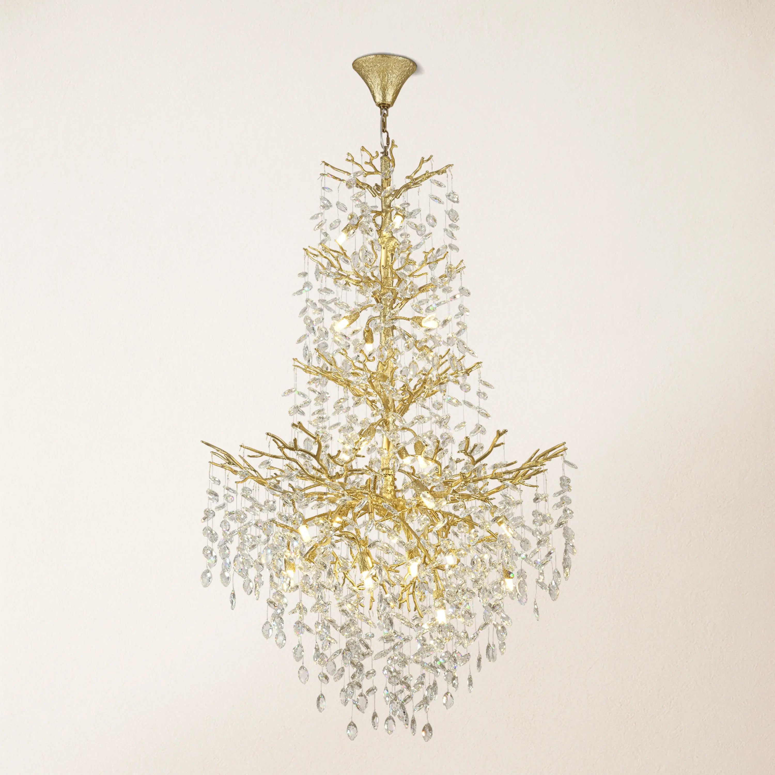 Frostleaf Crystal Cascade Grand Staircase Chandelier 155cm H