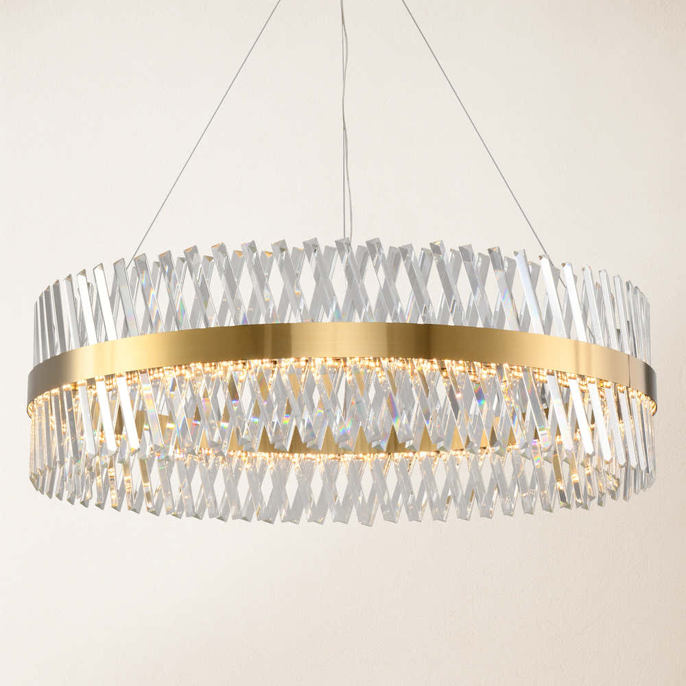 Vetro Prism Crystal Round Chandelier 102cm D
