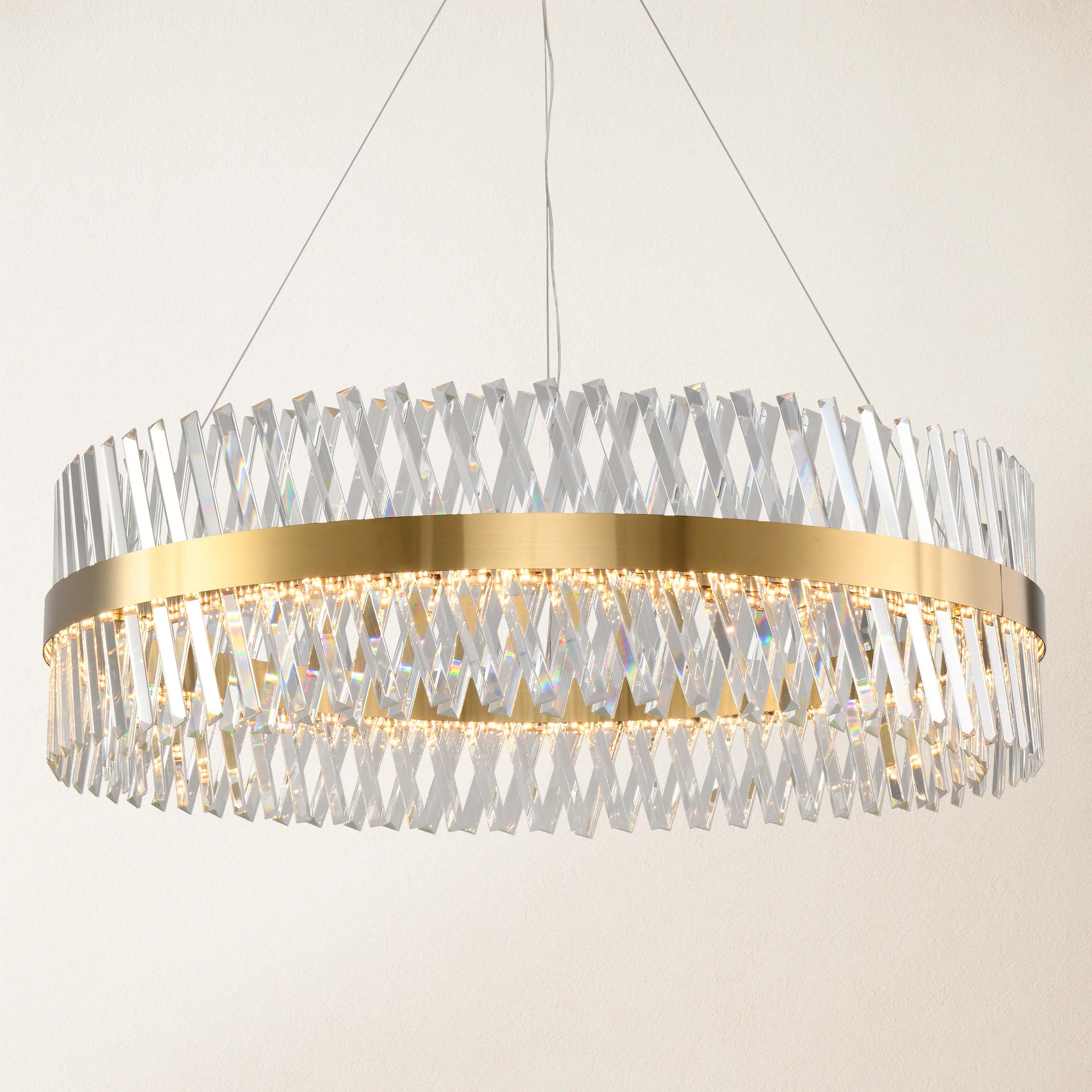 Vetro Prism Crystal Round Chandelier 102cm D
