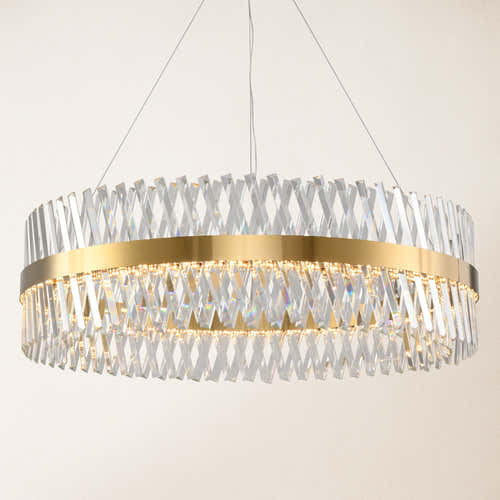 Vetro Prism Crystal Round Chandelier 102cm D