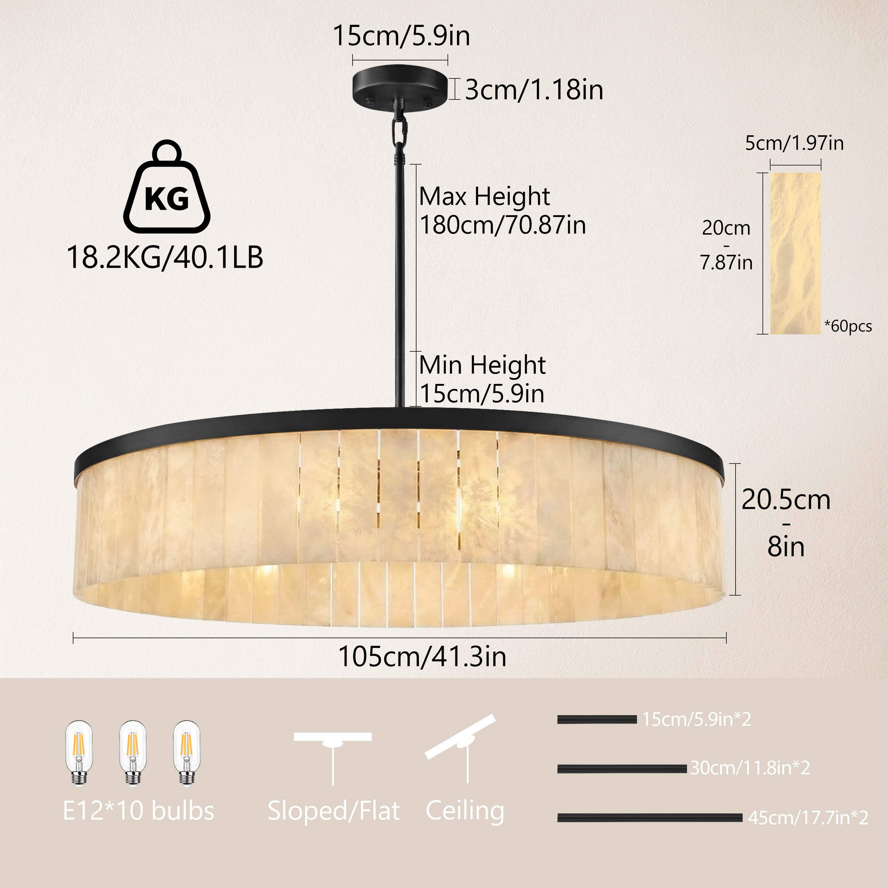 Janina Alabaster Round Chandelier 105cm D