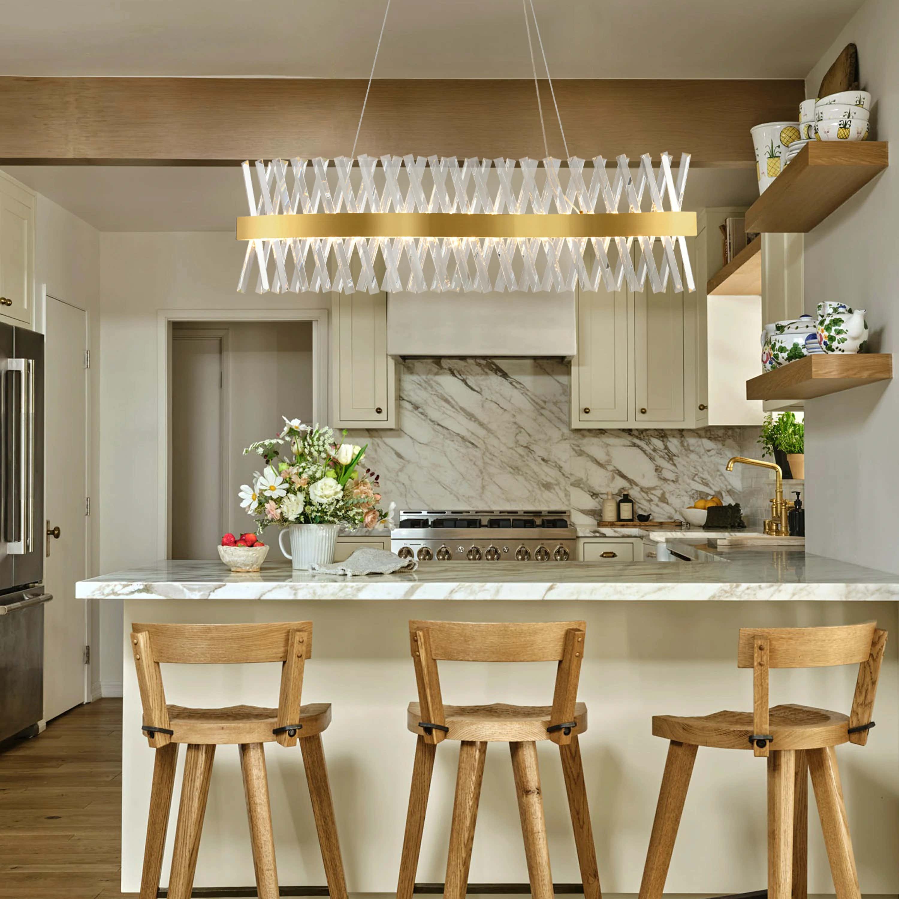 Vetro Prism Crystal Rectangular Chandelier 102cm L