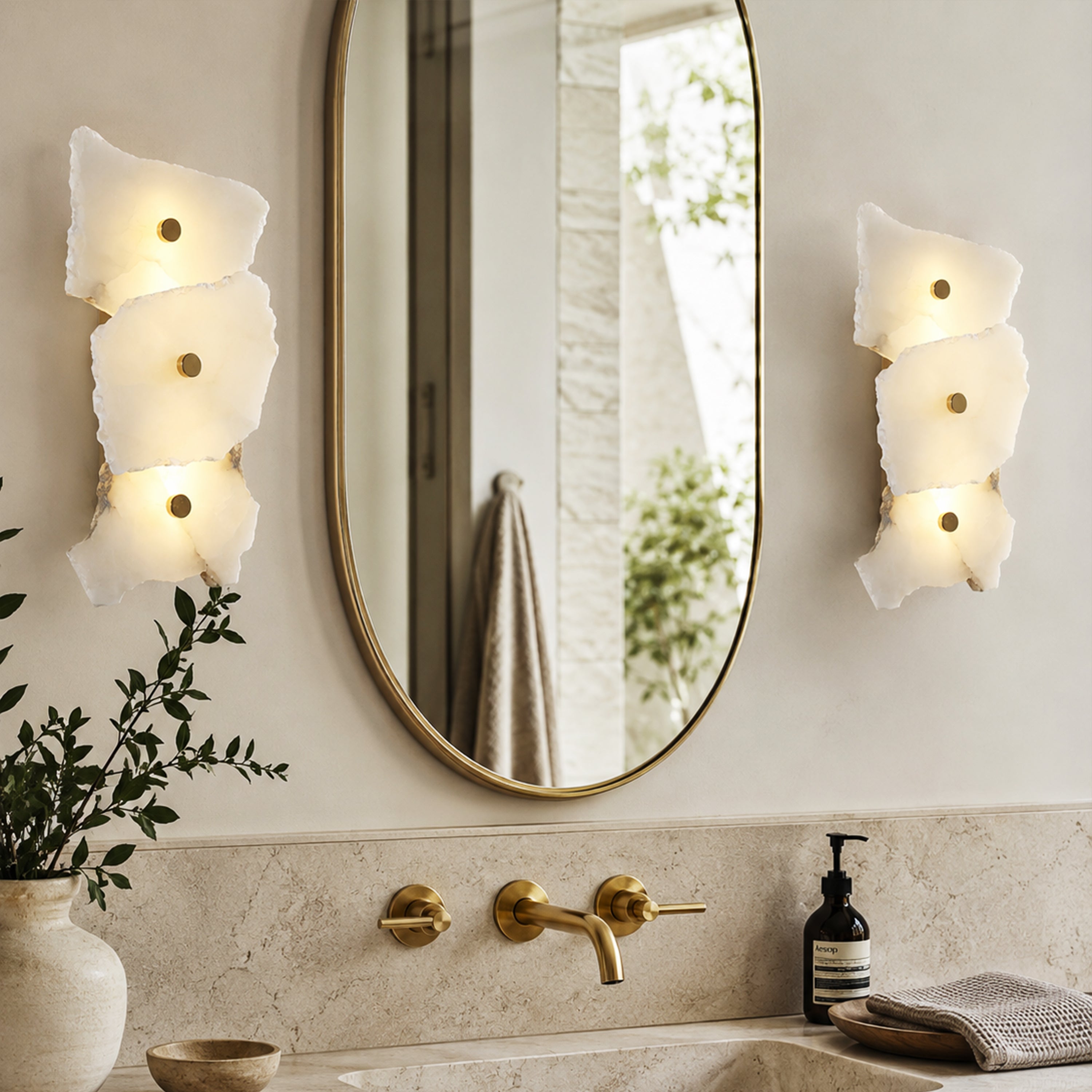 Arscelia Alabaster Linear Wall Sconce