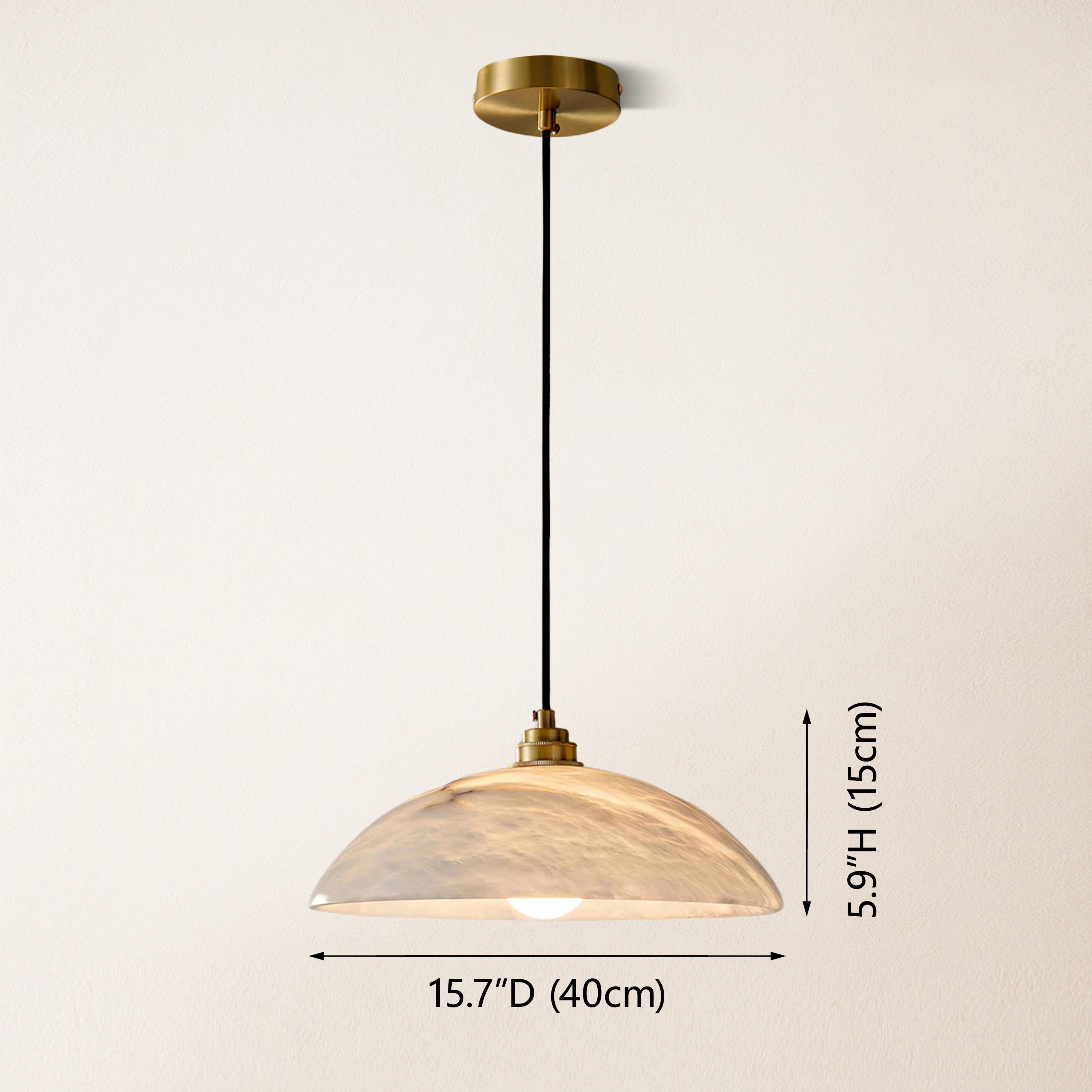 Dadaly Alabaster Modern Small Art Pendant 16"D