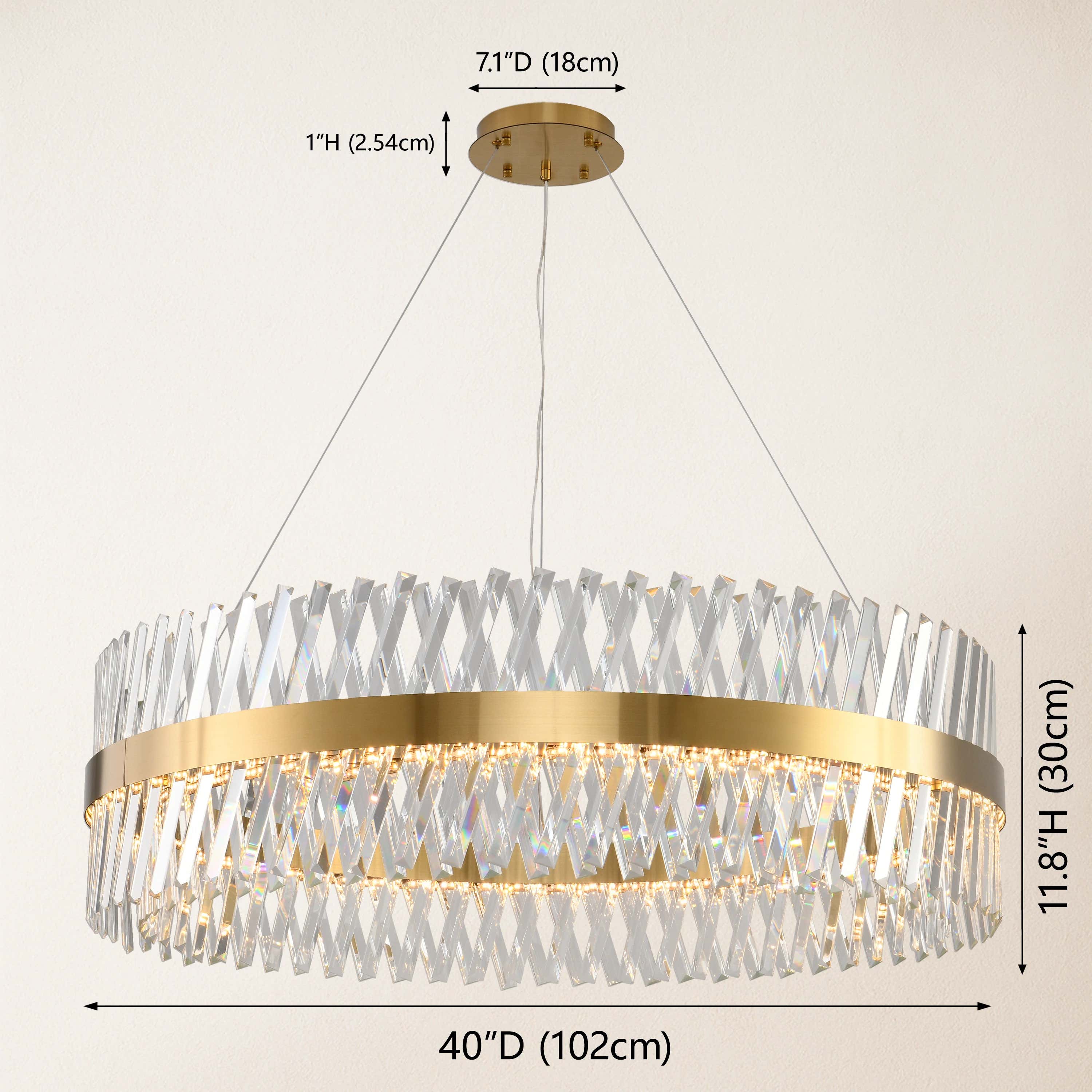 Vetro Prism Crystal Round Chandelier 102cm D