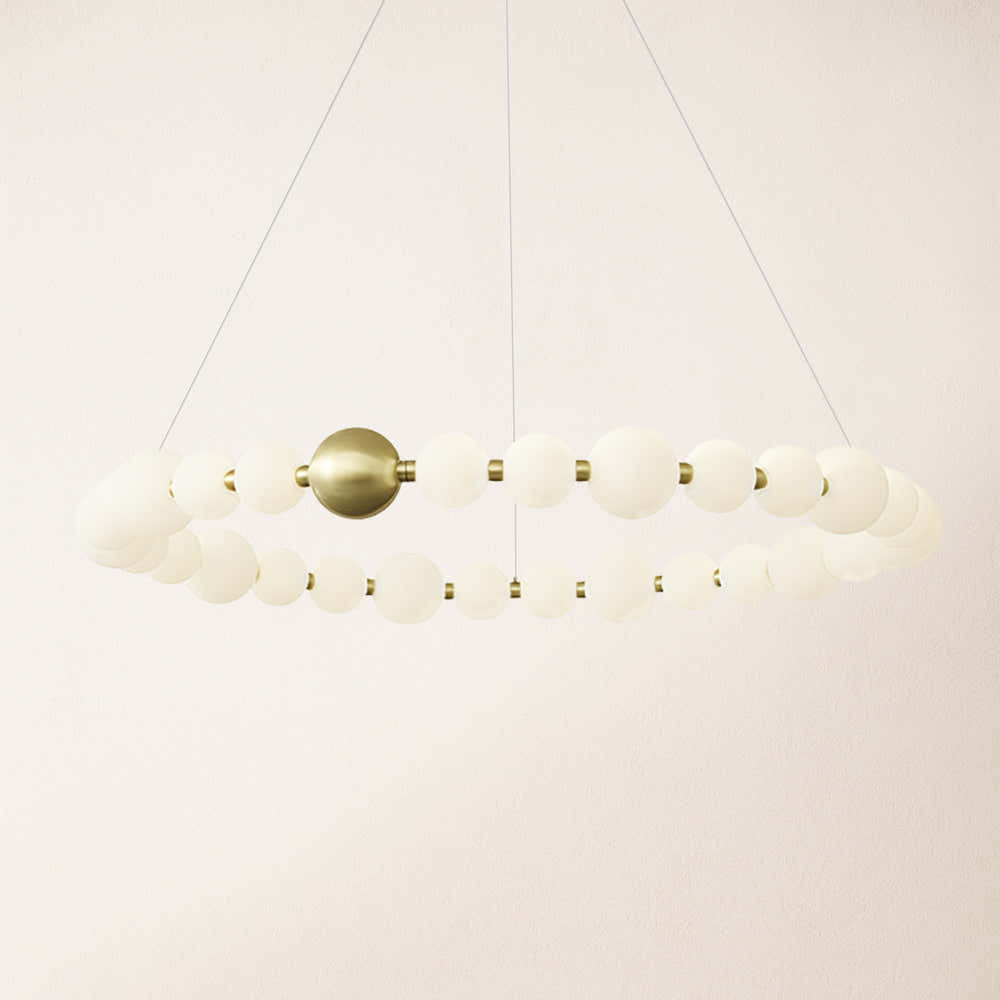 Velora Pearl Bead Round Chandelier 102cm D