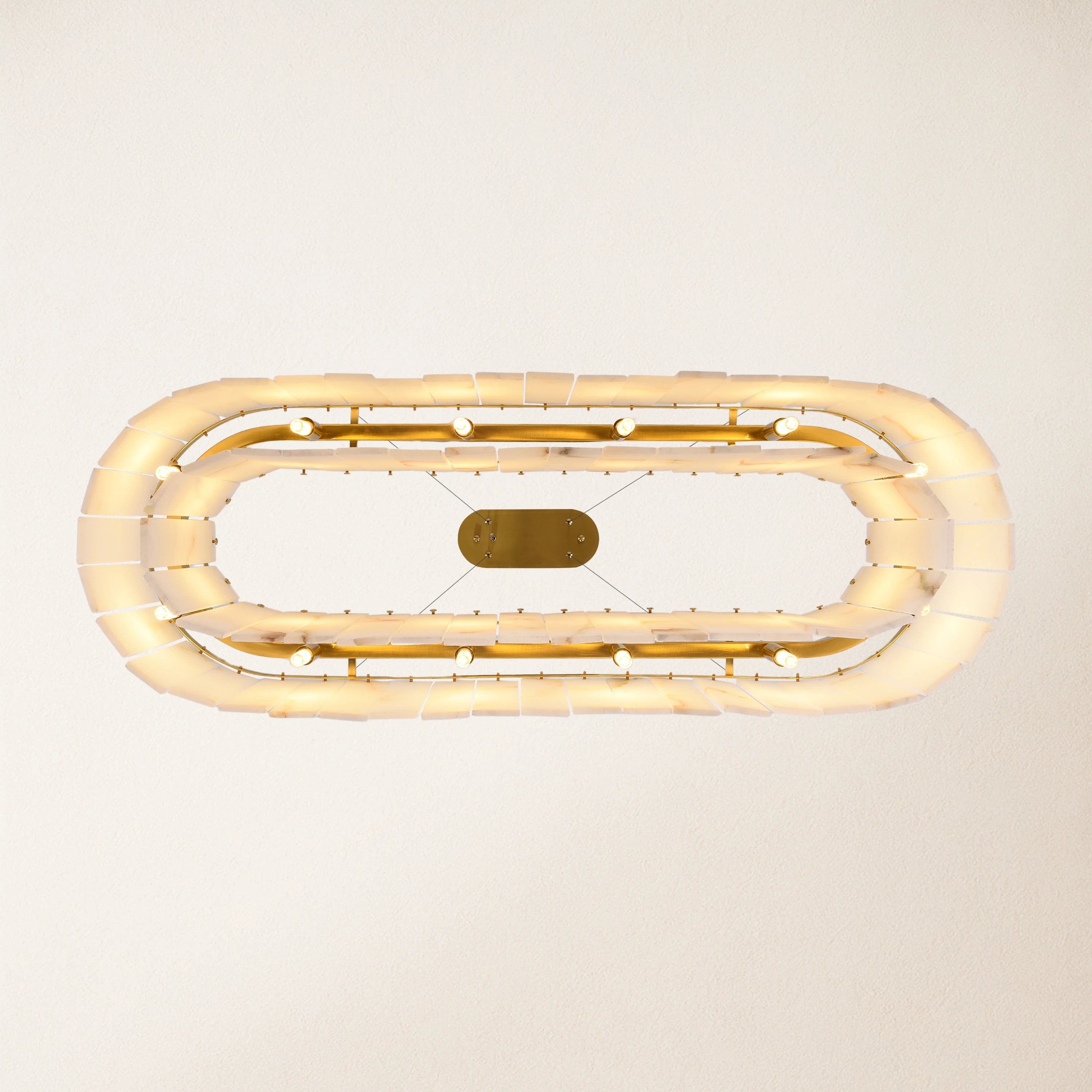 Sawyer Alabaster Rectangle Chandelier 102cm L