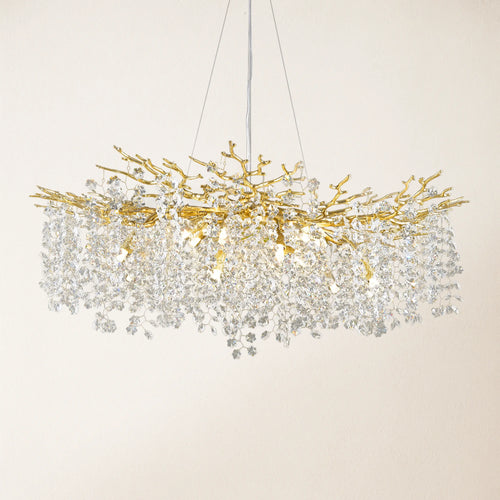 Lustre Branches Crystal Round Chandelier for All Rooms 102cm