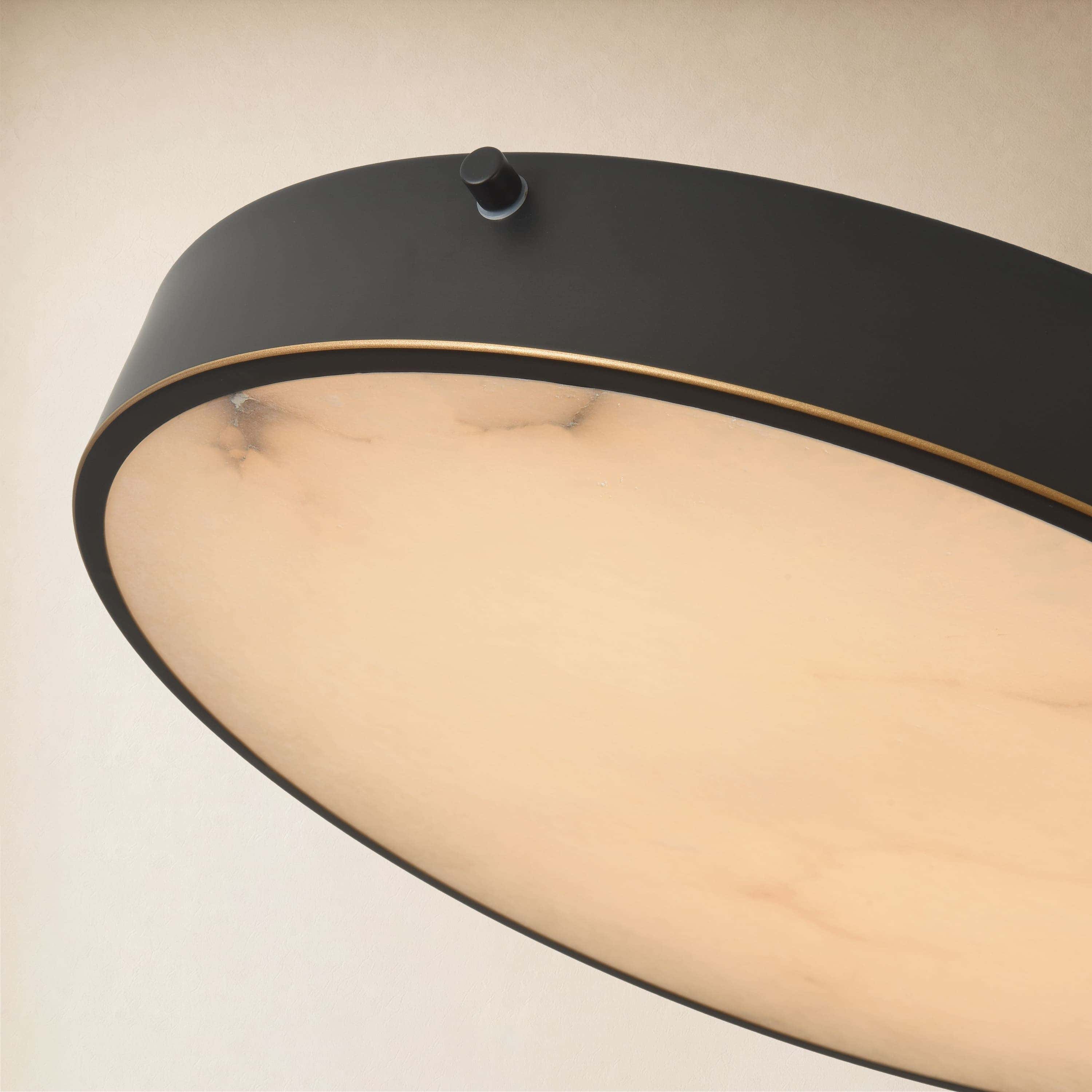 Roselyn Alabaster Round Flush Mount 16"D