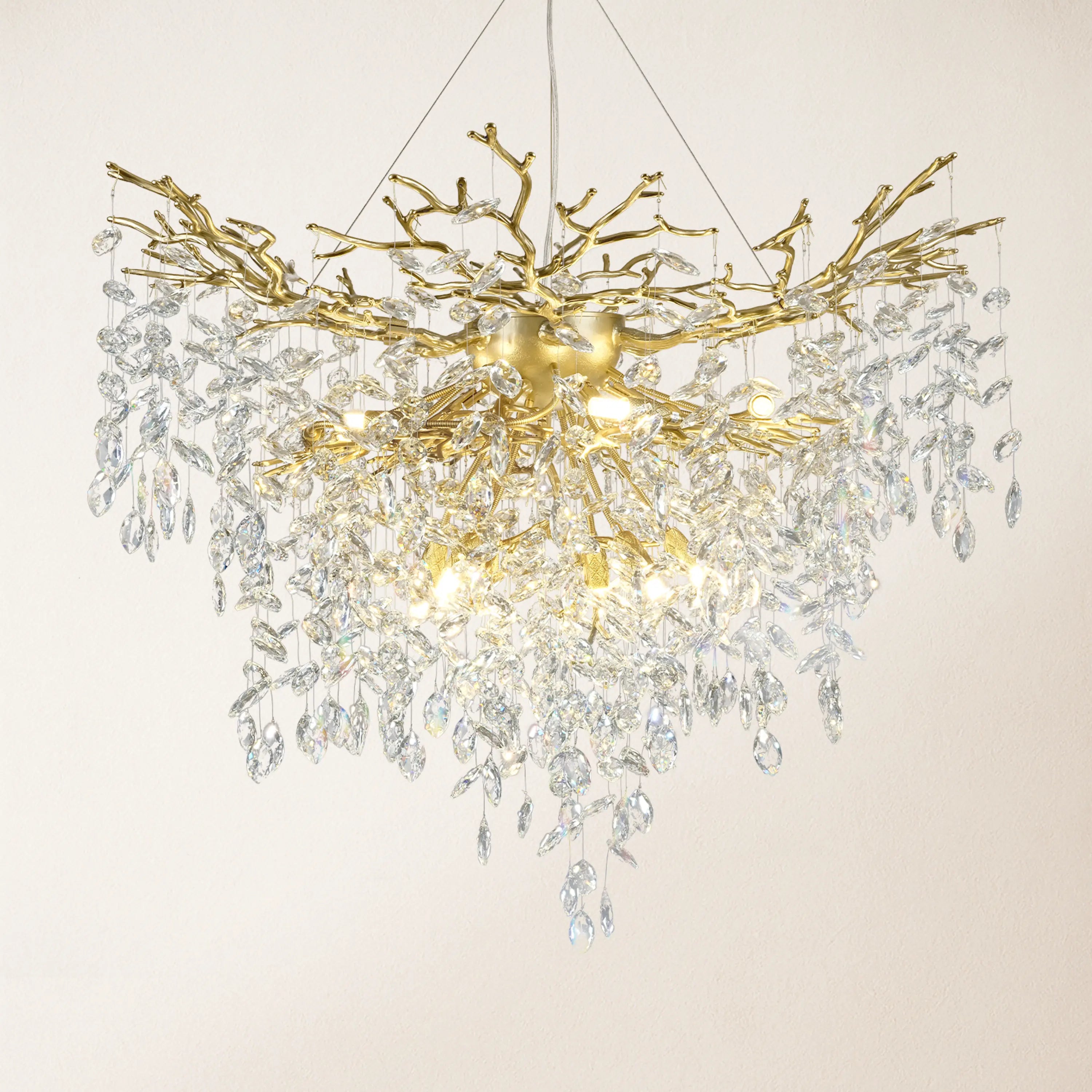 Frostleaf Crystal Grand Cascade Branches Chandelier 102cm D