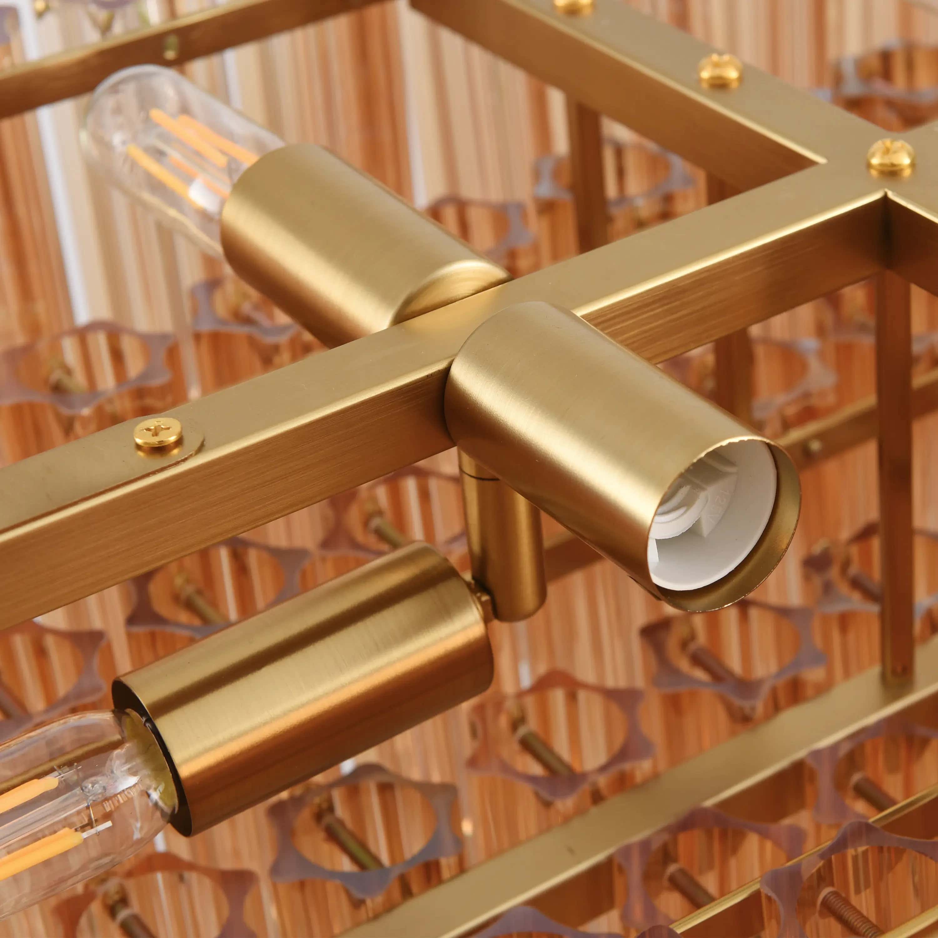 Ethereal Radiance Crystal Clear/Amber Rectangular Chandelier 109cm L