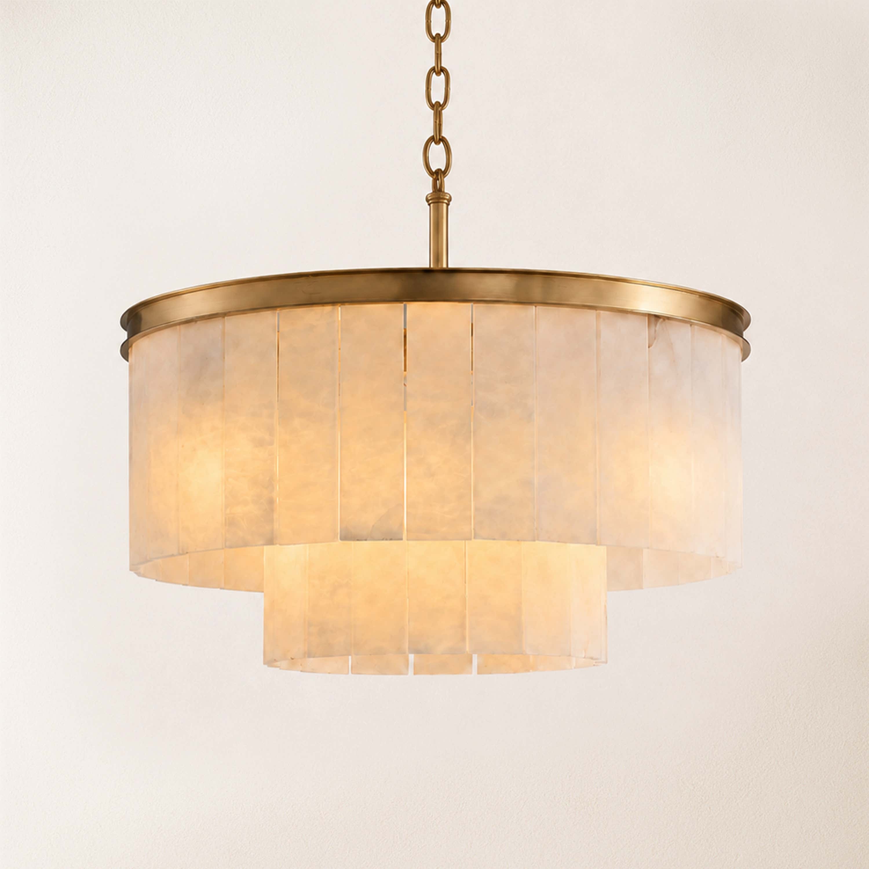 Montrava Alabaster Tiered Round Chandelier