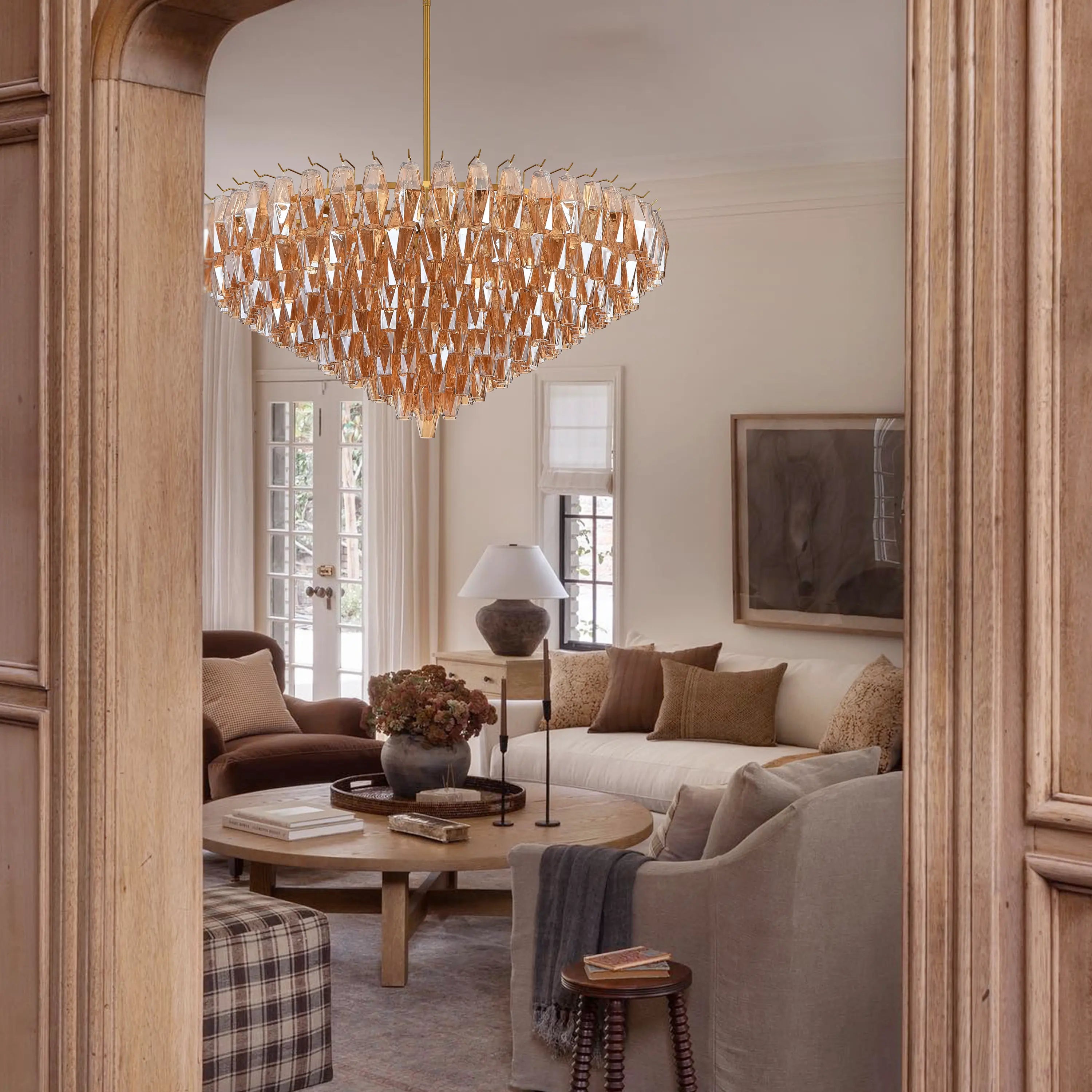 Celestial Drop Glass Crystal Glass Chandelier 122cm D