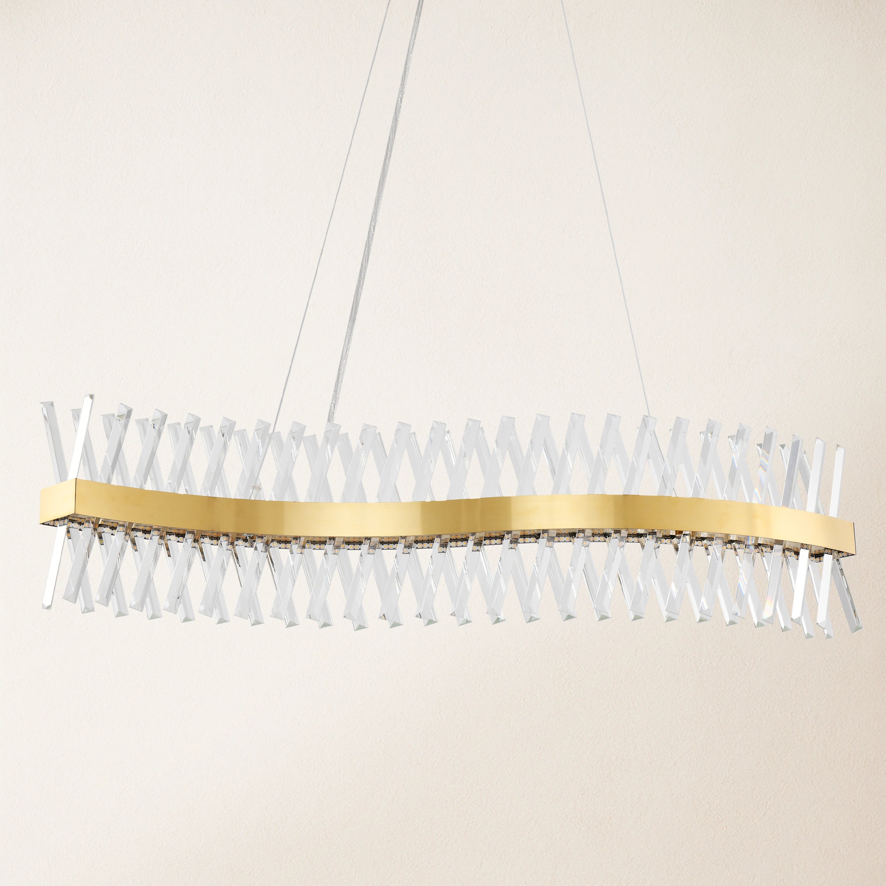 Vetro Prism Crystal Rectangular Chandelier 120cm L