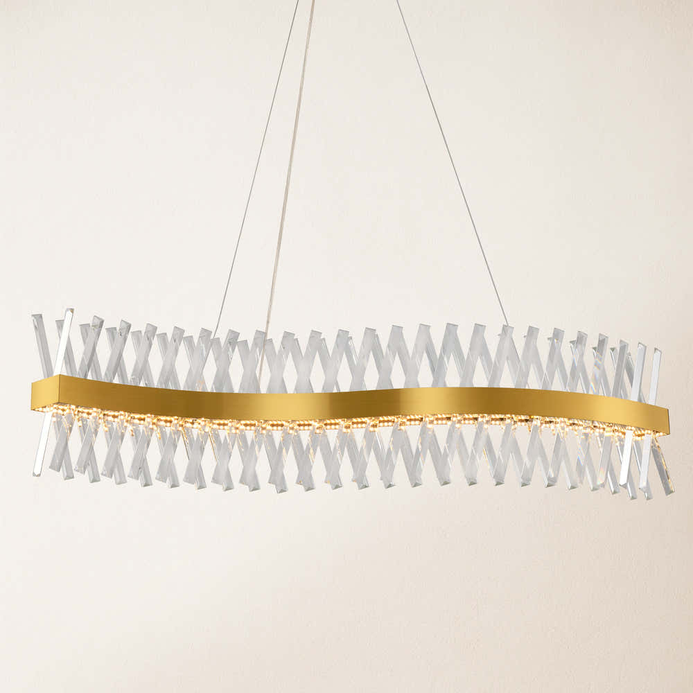 Vetro Prism Crystal Rectangular Chandelier 120cm L