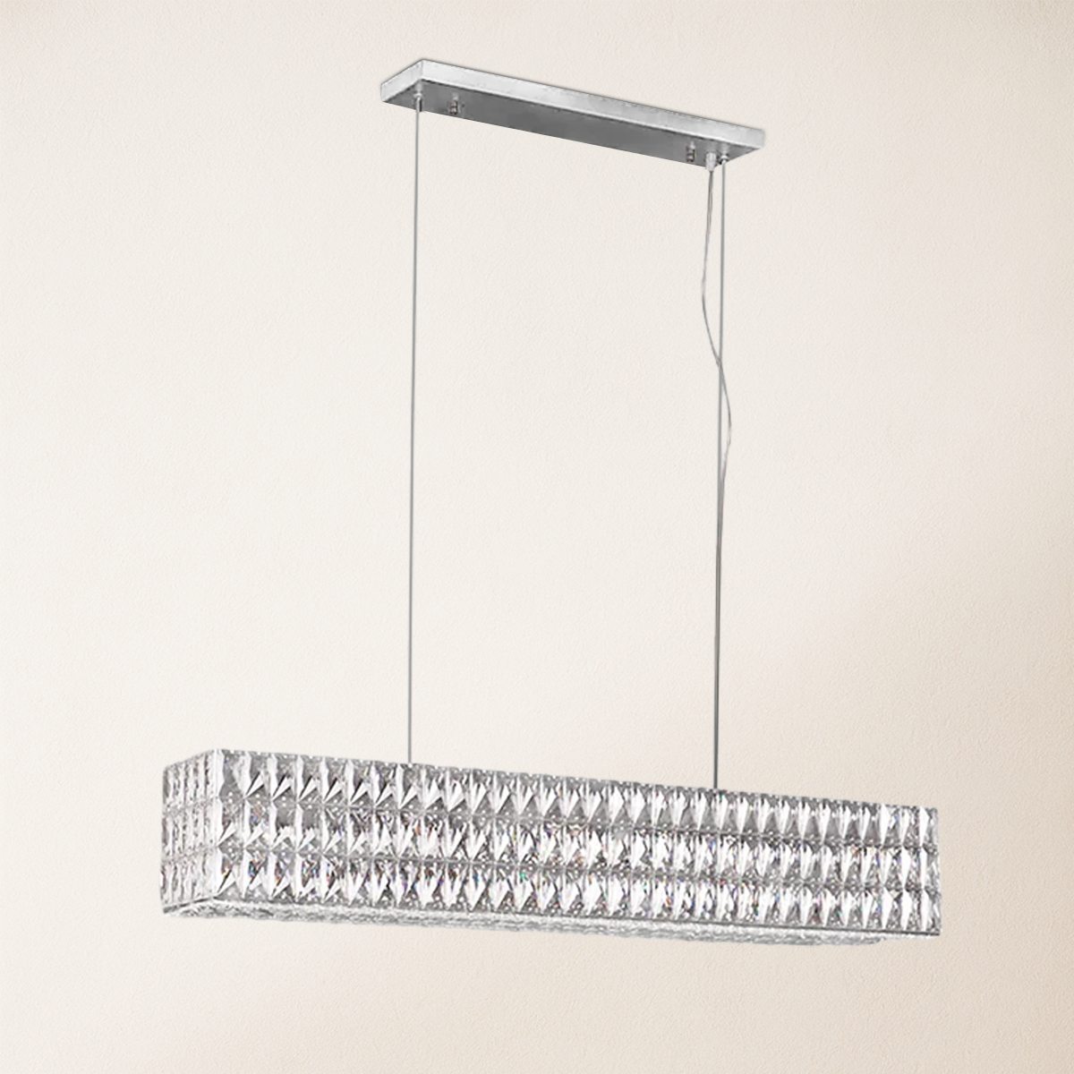Mia Rectangular Crystal Chandelier 122 cm W
