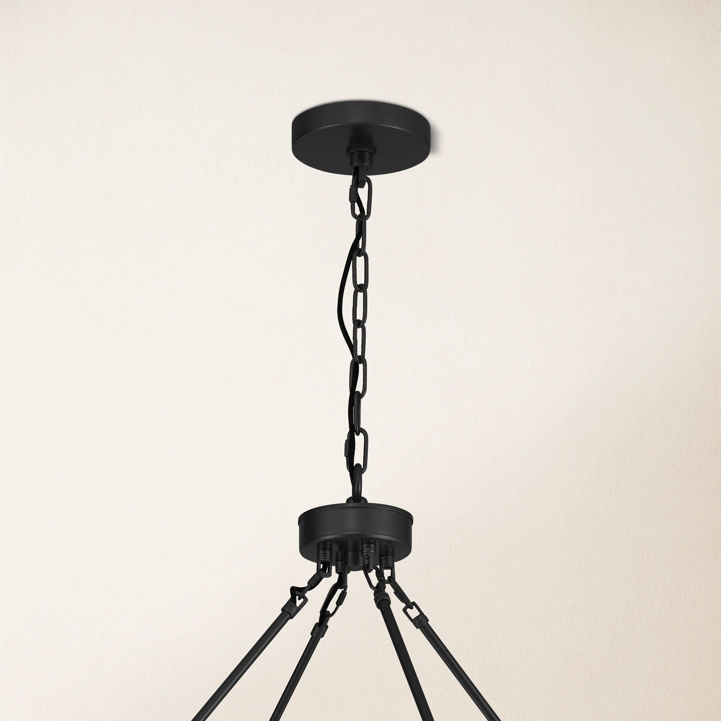 Cylora Glass Tube 2-Tier Round Chandelier 122cm