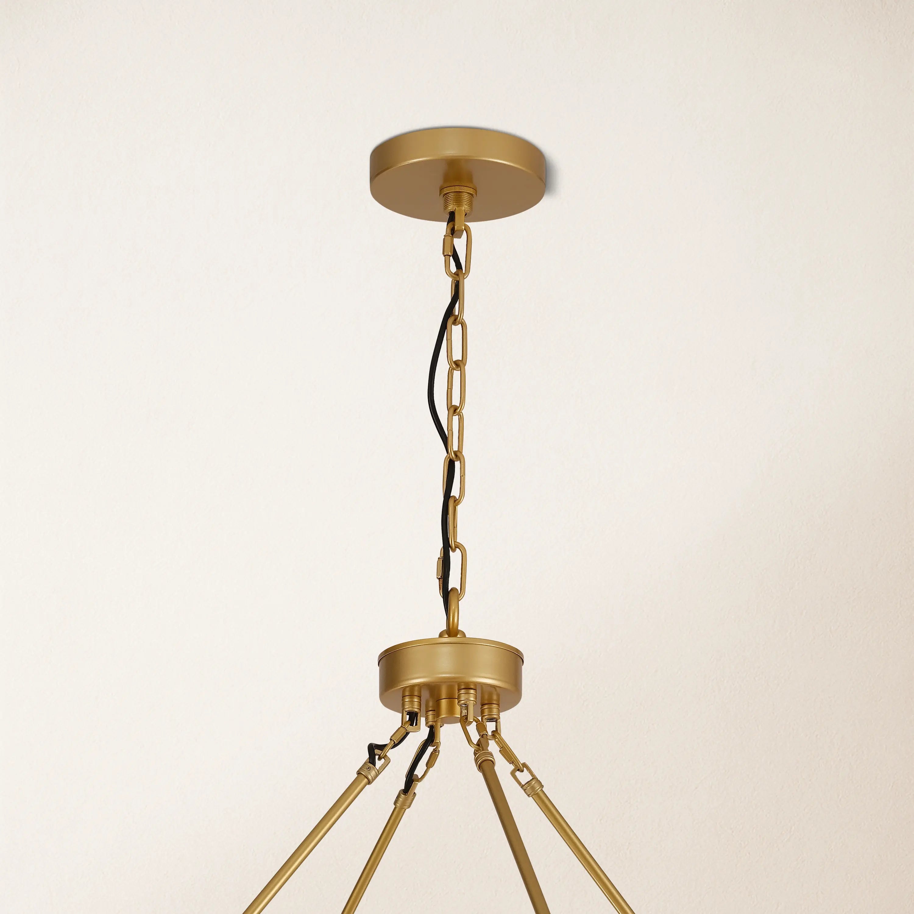 Cylora Glass Tube 2-Tier Round Chandelier 122cm